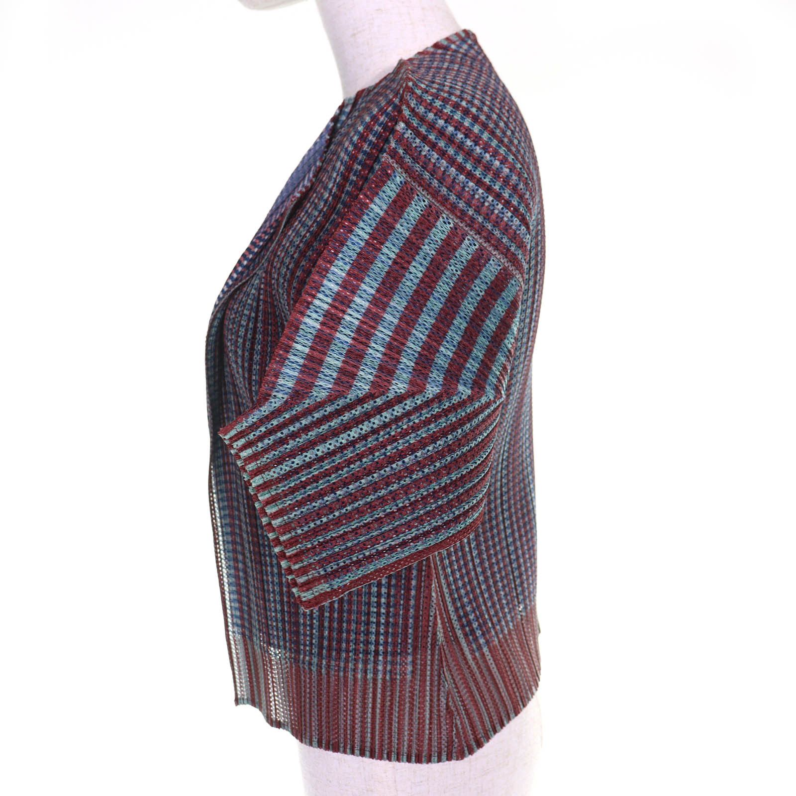 Issey Miyake Issey Miyake PLEATS PLEASE ISSEY MIYAKE Polyester Short Sleeve Cardigan Textile Tops PP14-JO162 DUTY FREE for USA Size ONE SIZE - 2 Thumbnail