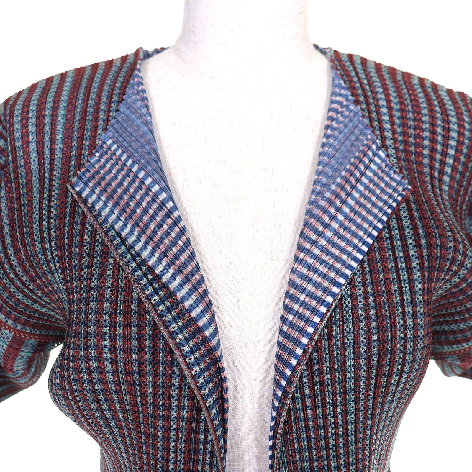Issey Miyake Issey Miyake PLEATS PLEASE ISSEY MIYAKE Polyester Short Sleeve Cardigan Textile Tops PP14-JO162 DUTY FREE for USA Size ONE SIZE - 4 Thumbnail