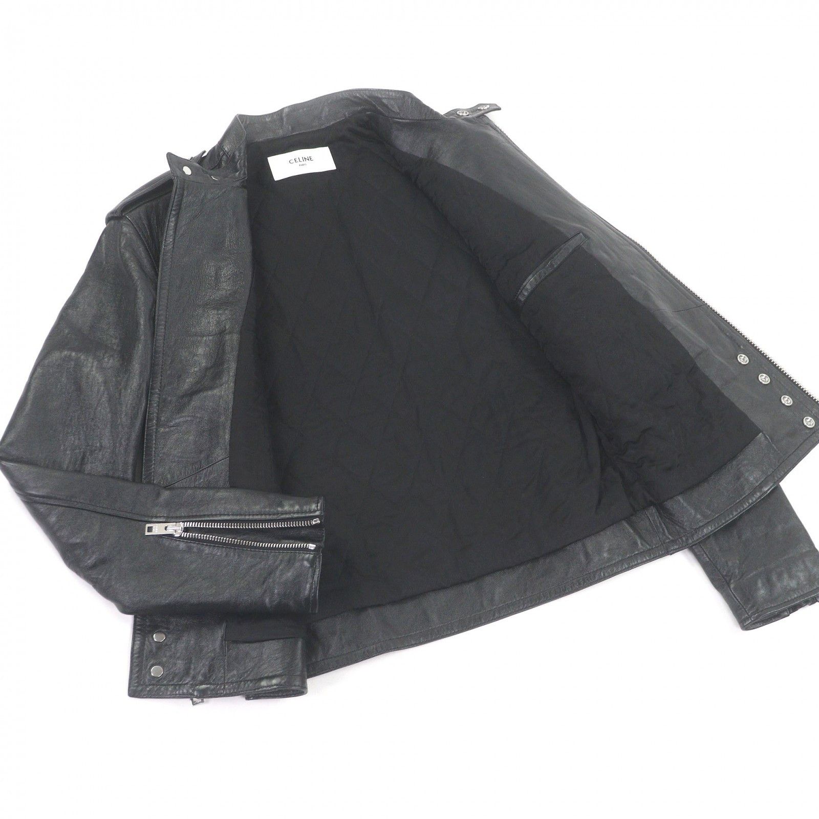 Celine Celine CELINE Lambskin Padded Stand Collar Rider Jacket Leather Outerwear DUTY FREE for USA Size ONE SIZE - 3 Thumbnail