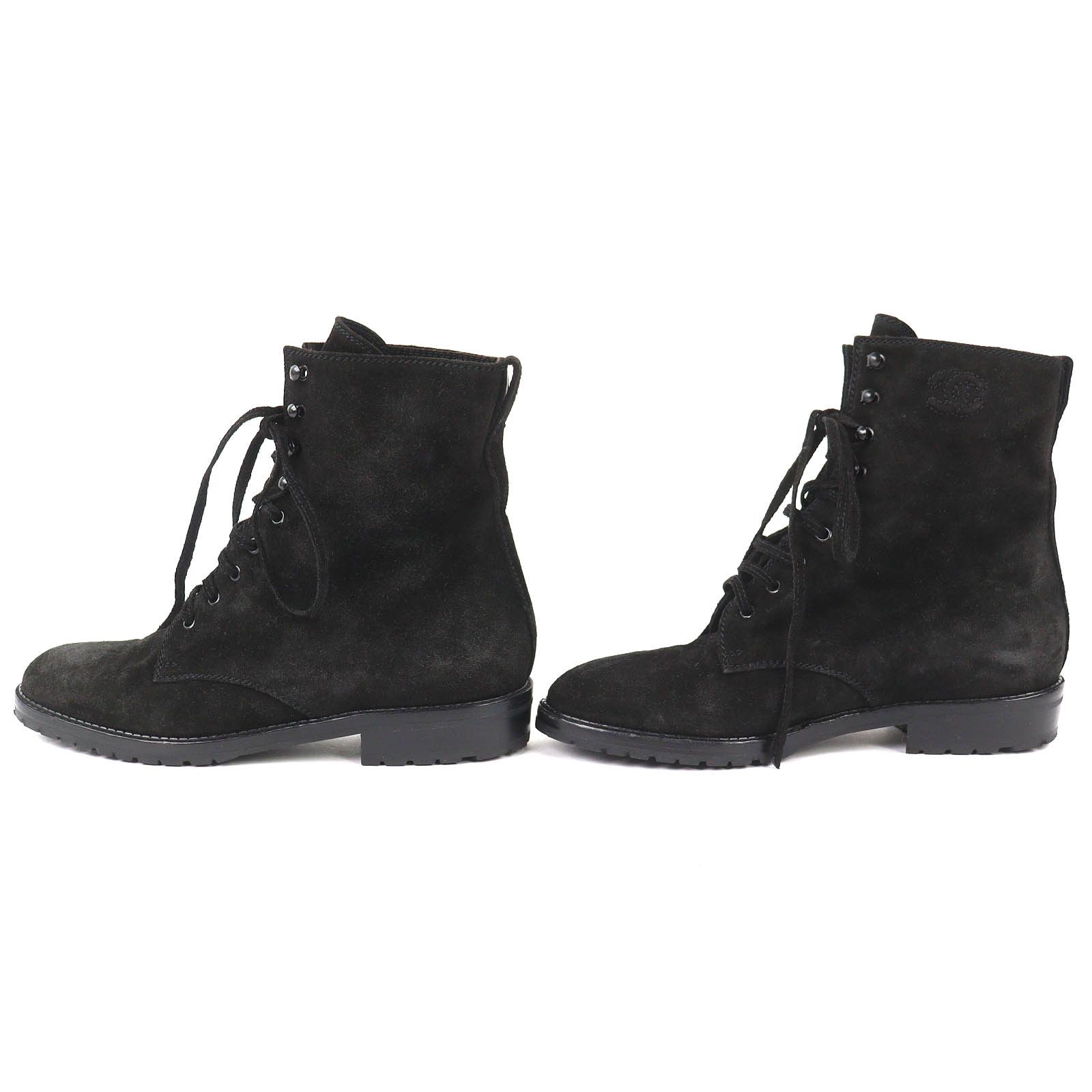 Chanel Chanel Chanel Suede Short Boots Leather Shoes DUTY FREE for USA Size ONE SIZE - 2 Thumbnail
