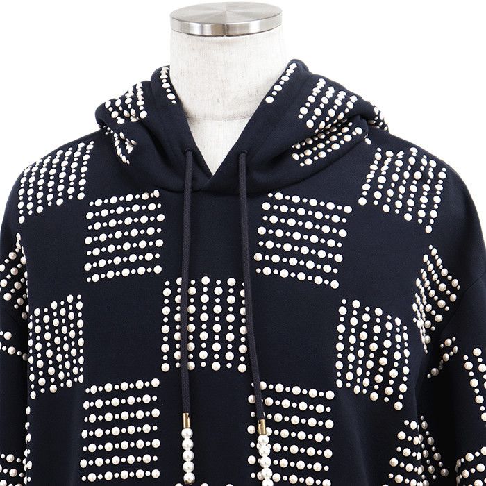 Louis Vuitton Louis Vuitton Louis Vuitton Damier Fake Pearl Cotton Hoodie Textile Sweatshirts & Hoodies DUTY FREE for USA Size ONE SIZE - 3 Thumbnail