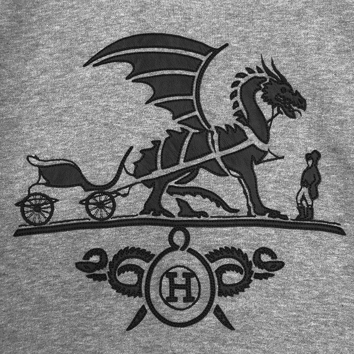 Hermes Hermes Hermes Ex Libris Dragon Cotton Lambskin Sweatshirt Textile Sweatshirts & Hoodies DUTY FREE for USA Size ONE SIZE - 3 Thumbnail
