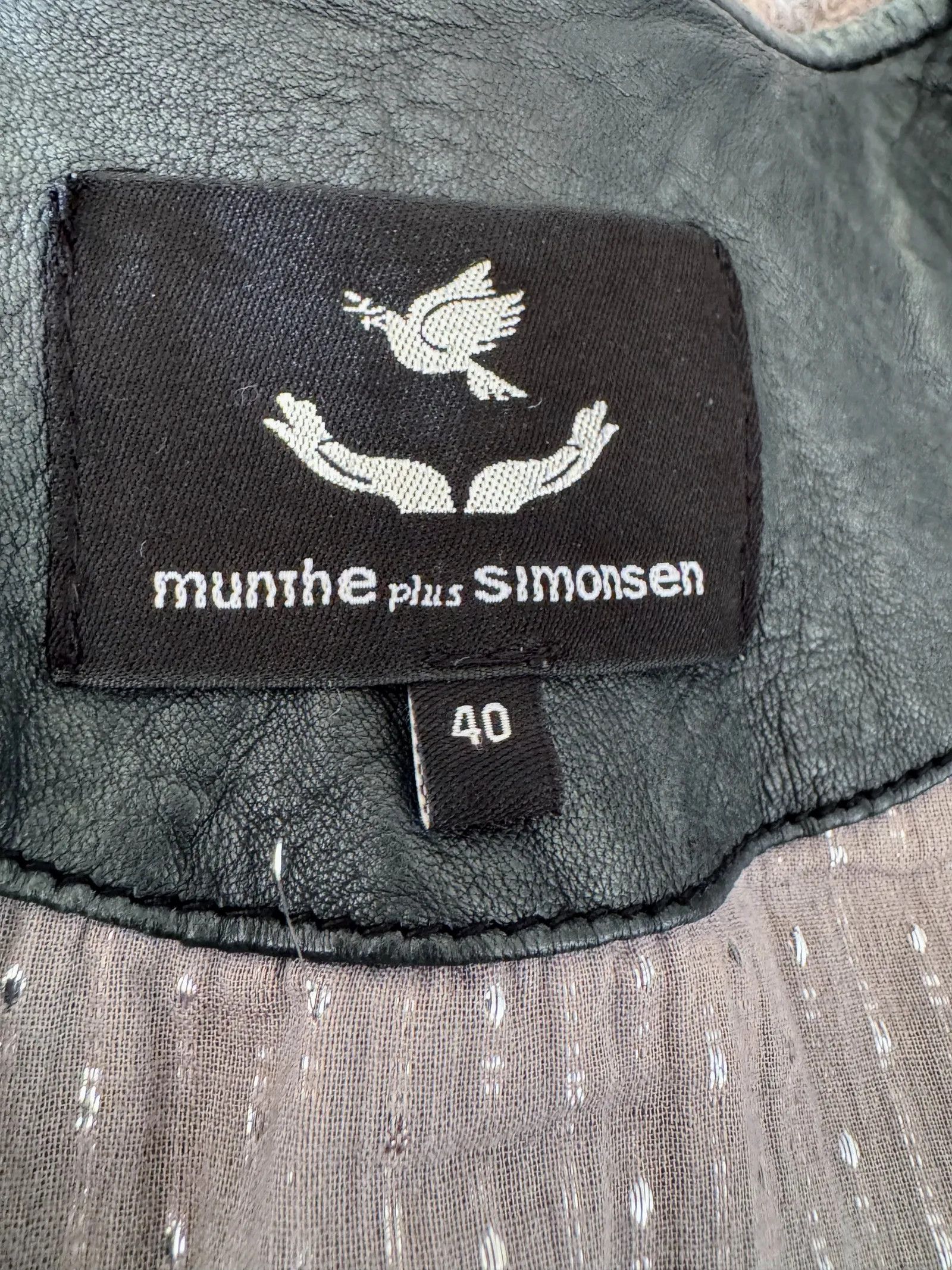 MUNTHE MUNTHE PLUS SIMONSEN Bikermodell Leather Jacket Size M / US 6-8 / IT 42-44 - 4 Thumbnail