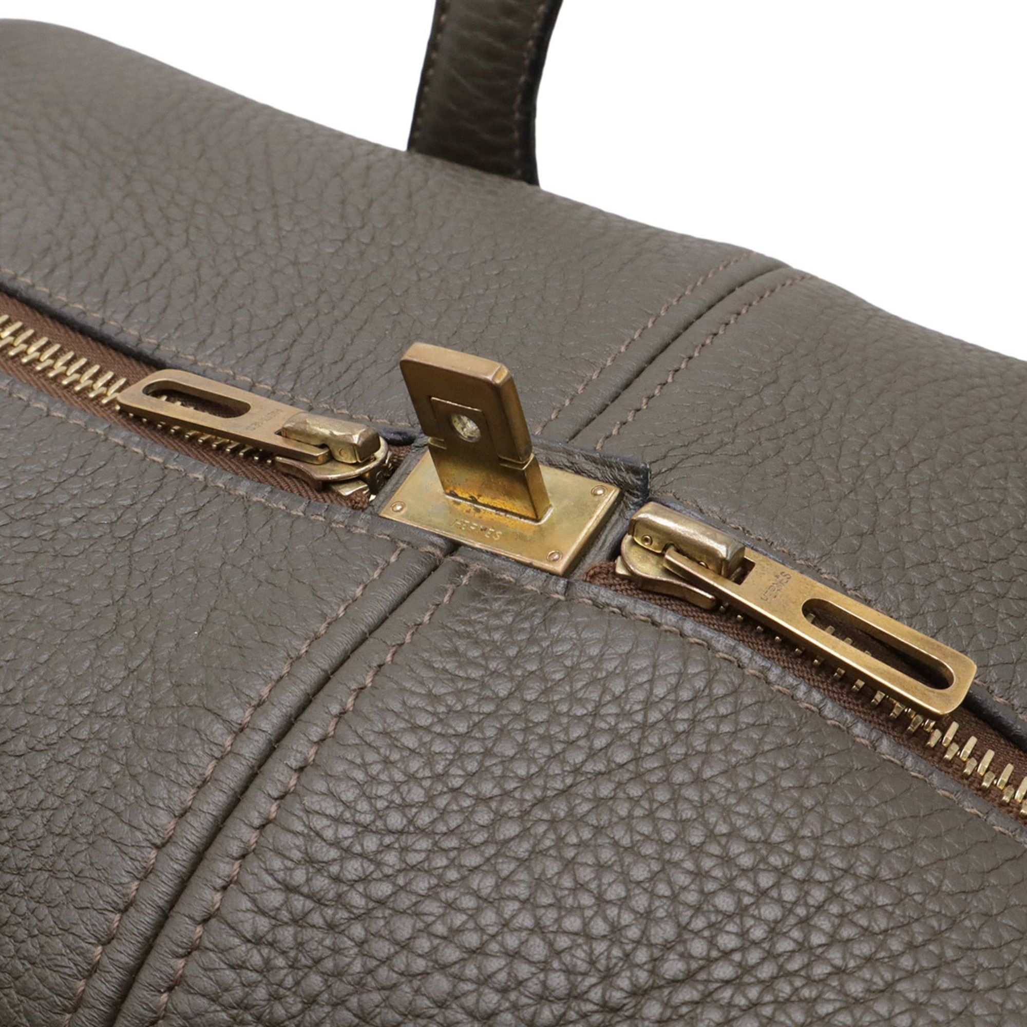 Hermes HERMES Victoria 43 Boston Bag Travel Bag, Taurillon Clemence Leather, Dark Olive, □E Stamp Size ONE SIZE - 5 Thumbnail