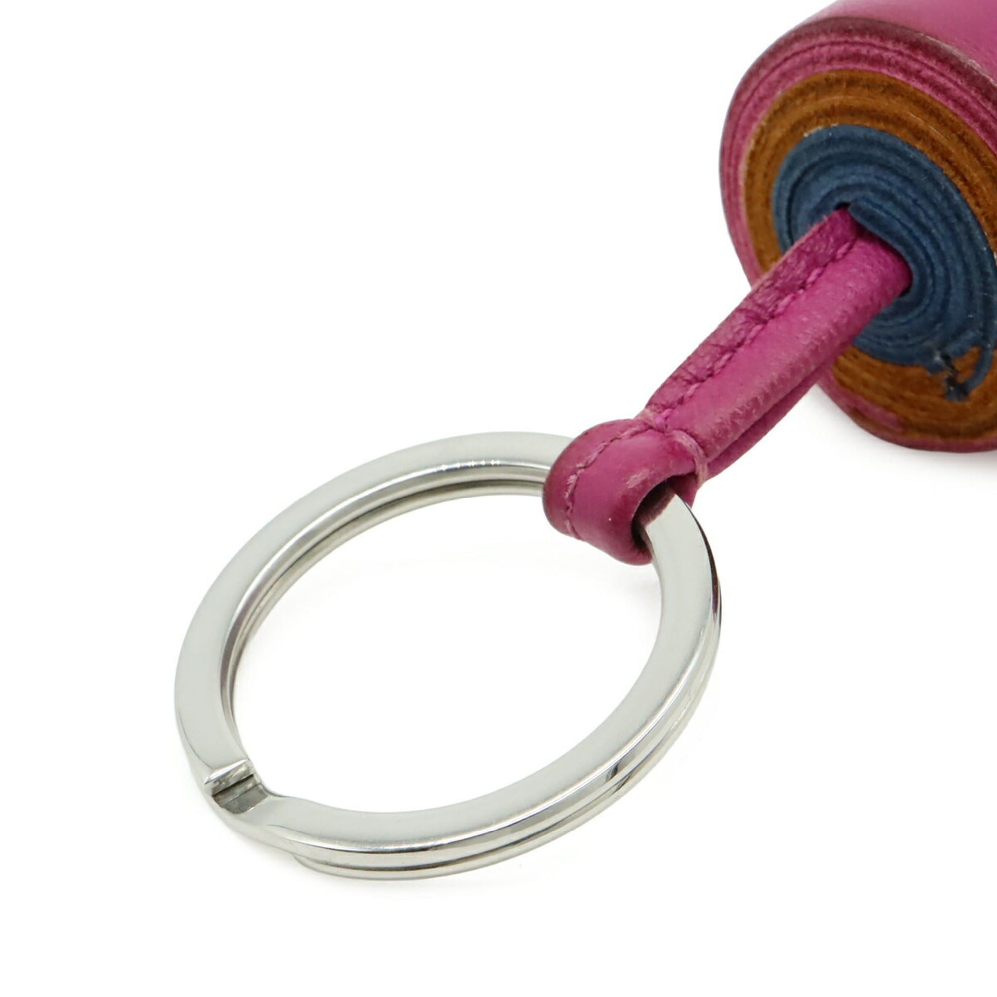 Hermes HERMES Carmen Keyring Keychain Tassel Charm Agneau Milo Leather Rose Purple Pain d'épices Bleu de Malte Size ONE SIZE - 5 Thumbnail