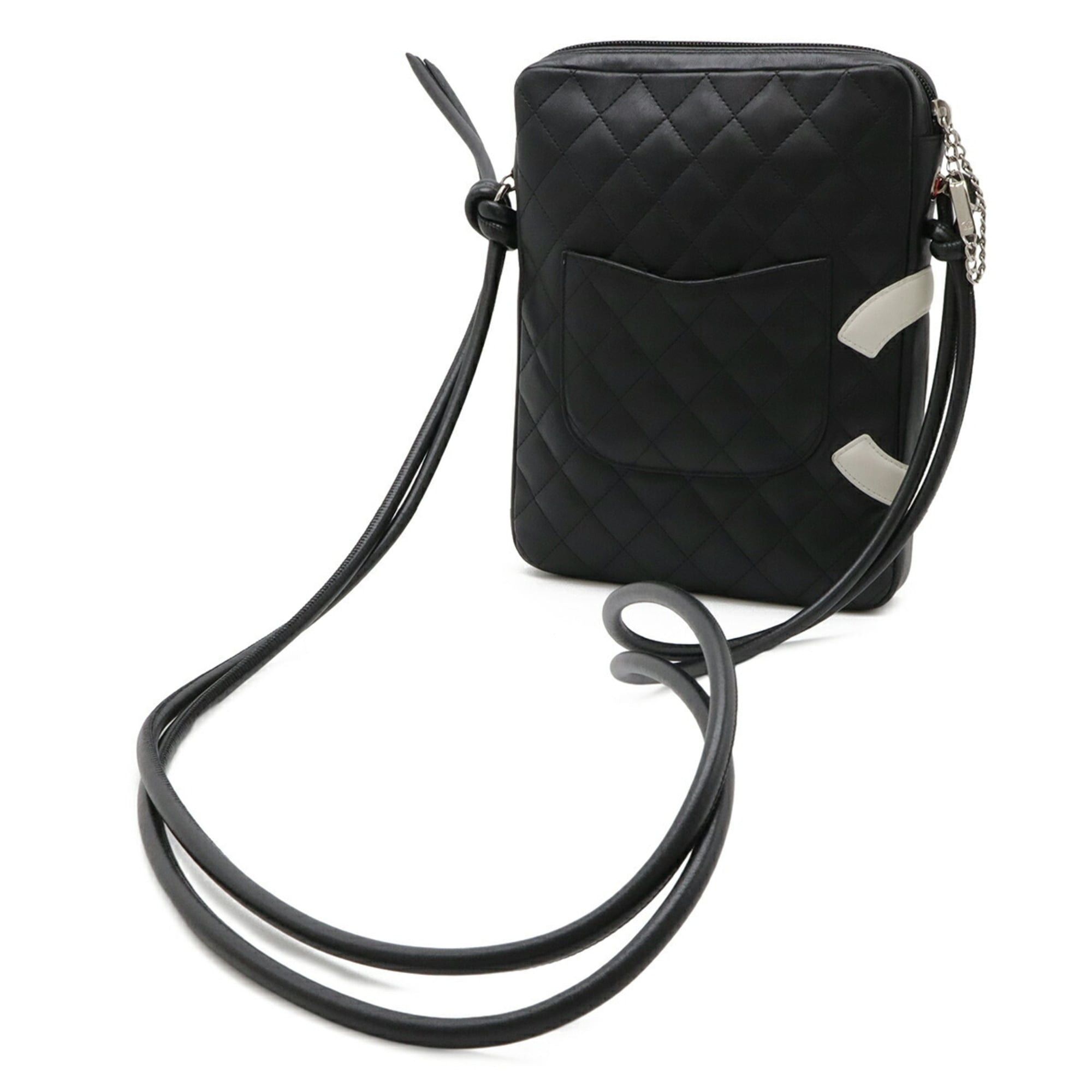 Chanel CHANEL Cambon Line Coco Mark Medium Pochette Shoulder Bag, Soft Calf Leather, Black/White, A25178 Size ONE SIZE - 3 Thumbnail