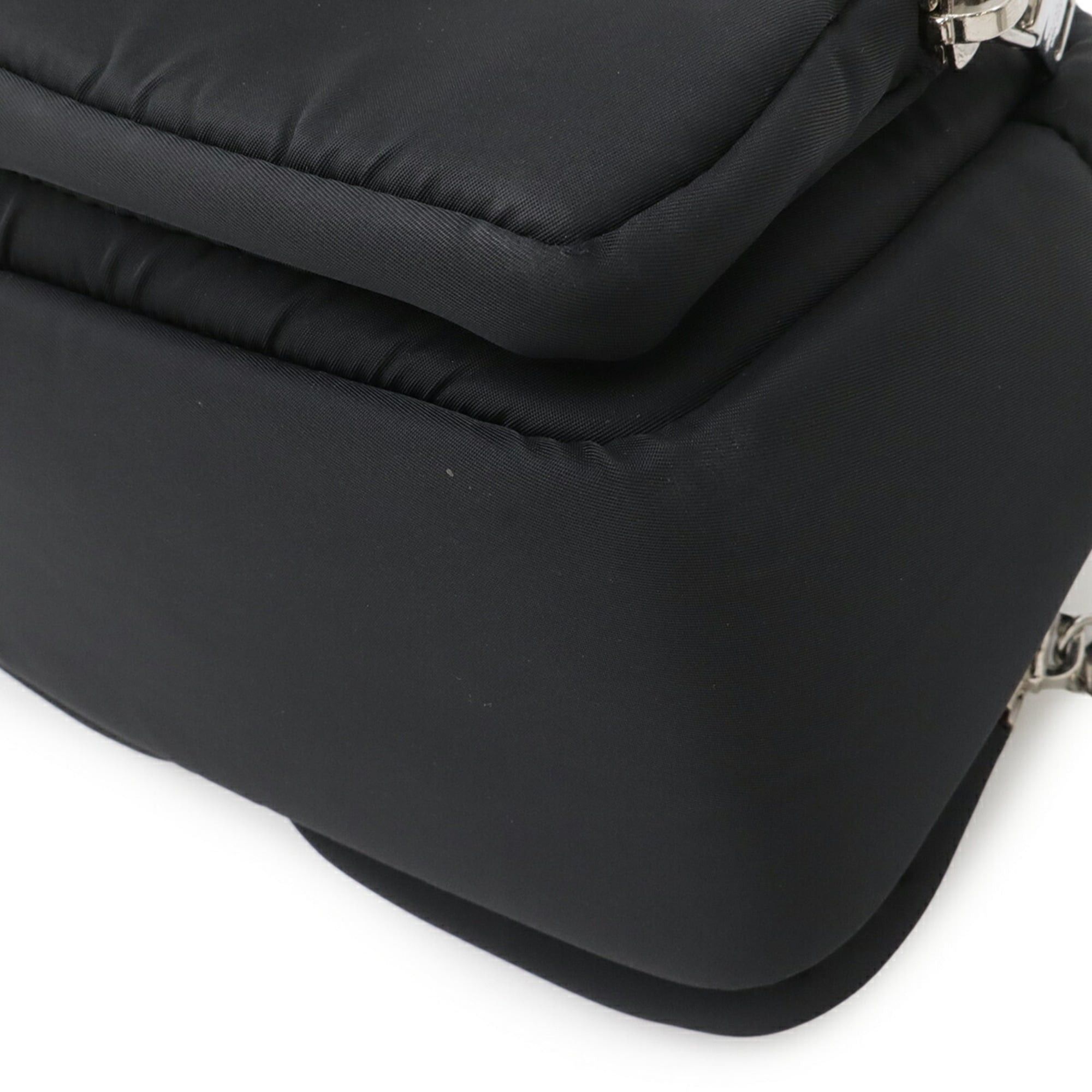 Prada PRADA Triangle Handbag Mini Boston Shoulder Bag Nylon NERO Black Red Purchased at a domestic boutique 1BB062 Size ONE SIZE - 4 Thumbnail