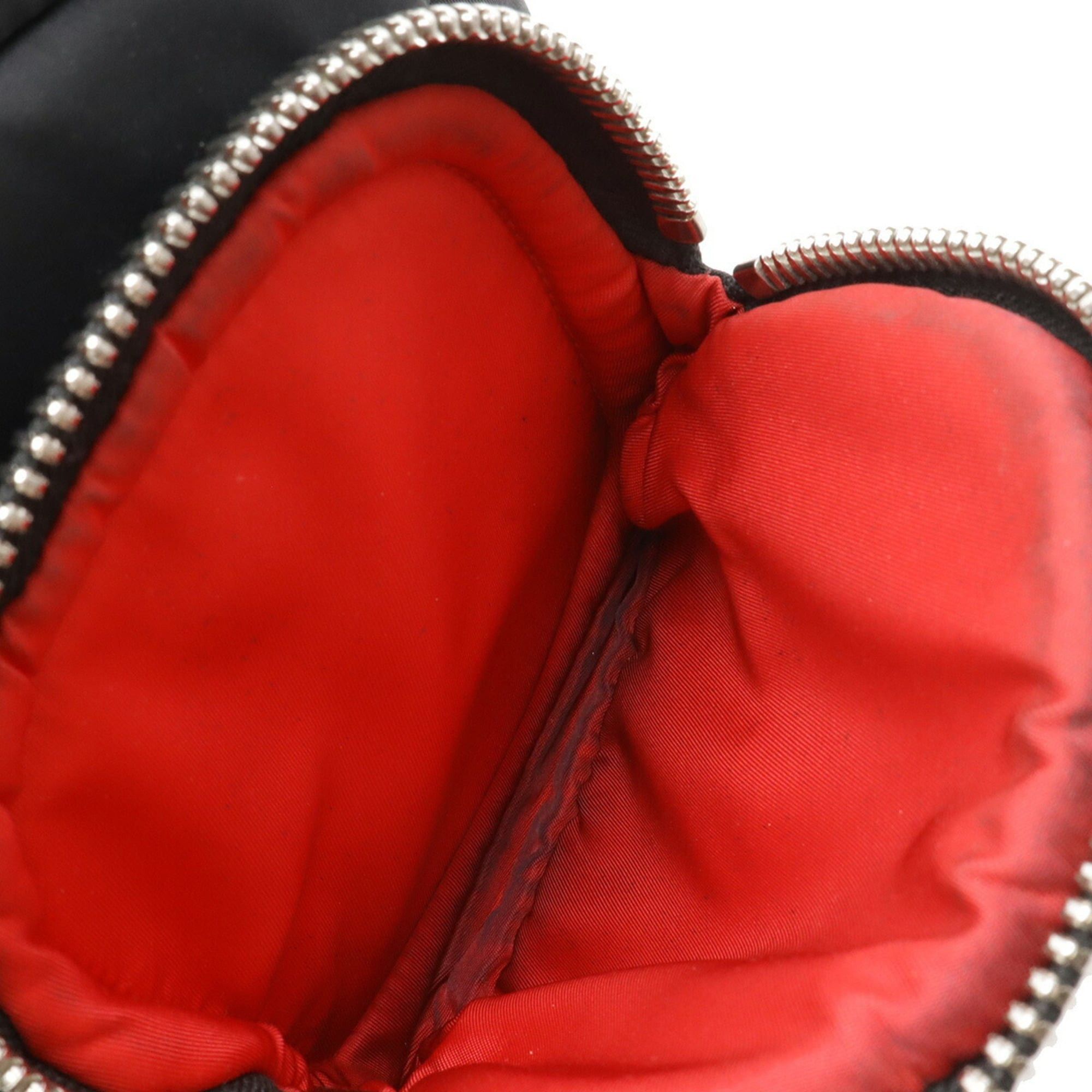 Prada PRADA Triangle Handbag Mini Boston Shoulder Bag Nylon NERO Black Red Purchased at a domestic boutique 1BB062 Size ONE SIZE - 10 Thumbnail