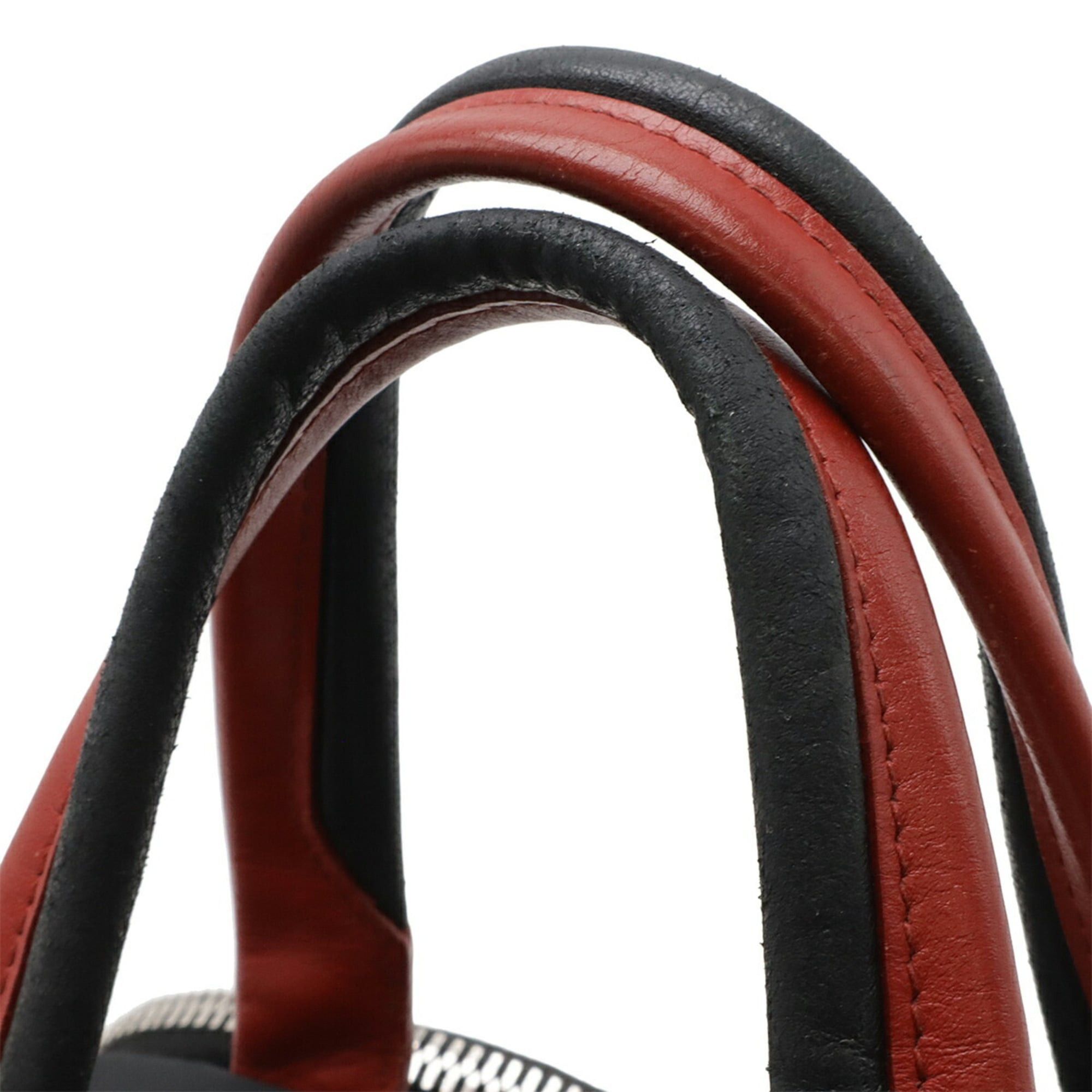 Prada PRADA Triangle Handbag Mini Boston Shoulder Bag Nylon NERO Black Red Purchased at a domestic boutique 1BB062 Size ONE SIZE - 8 Thumbnail