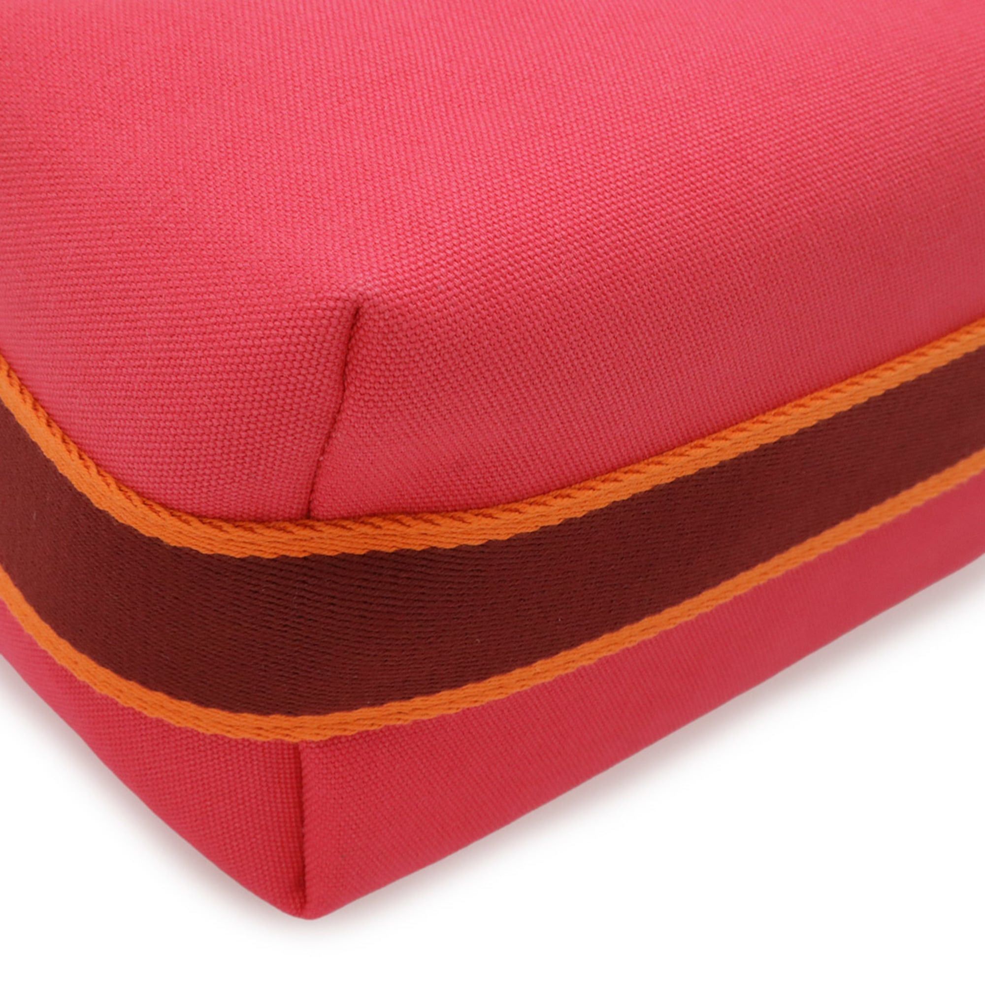 Hermes HERMES Bride à Black PM Bus Pouch Handbag Canvas Hibiscus Pink H104222M Size ONE SIZE - 4 Thumbnail