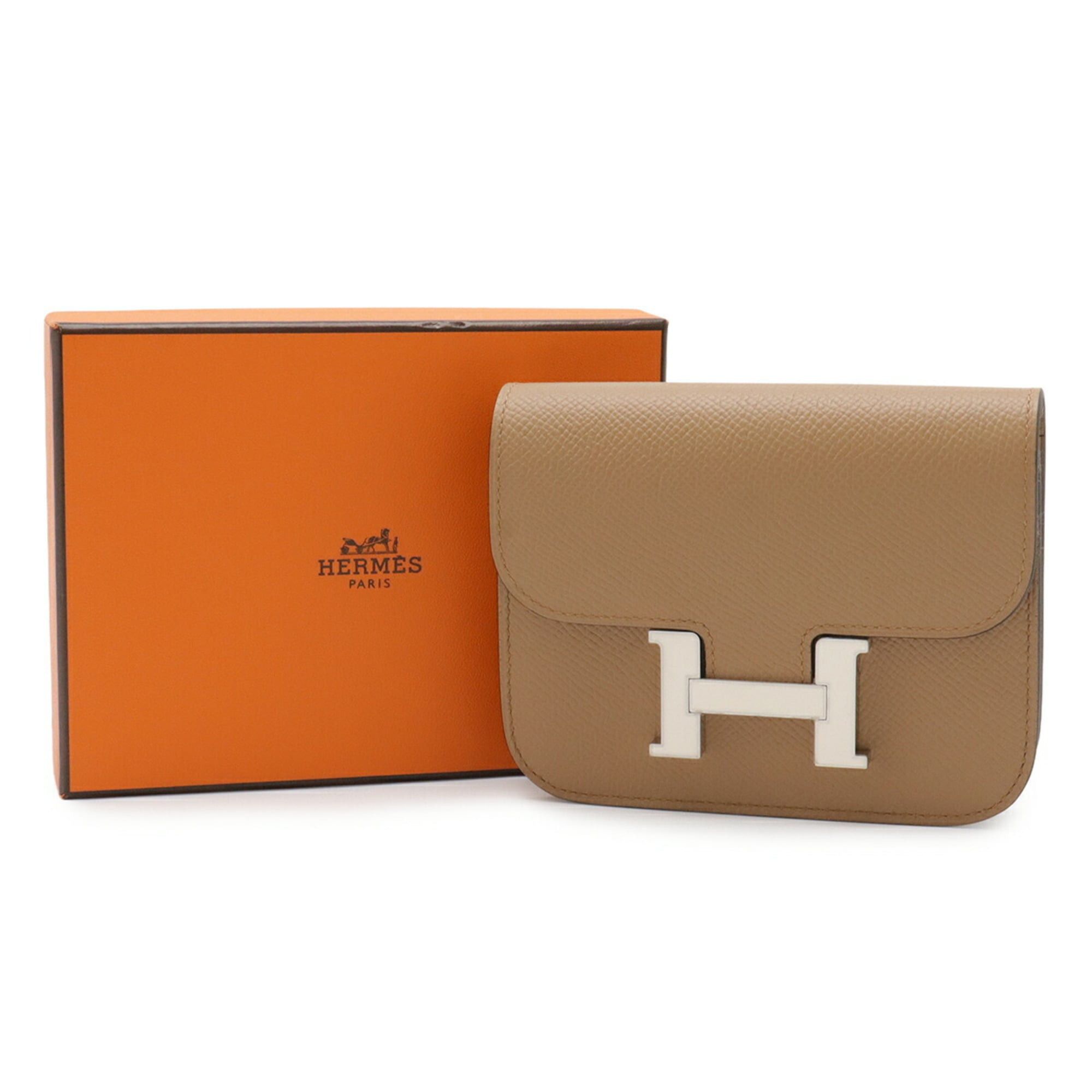 Hermes HERMES Constance Bi-fold Wallet, Veau Epsom Leather, Chai Beige Brown, Coin Purse, U Stamp Size ONE SIZE - 7 Thumbnail