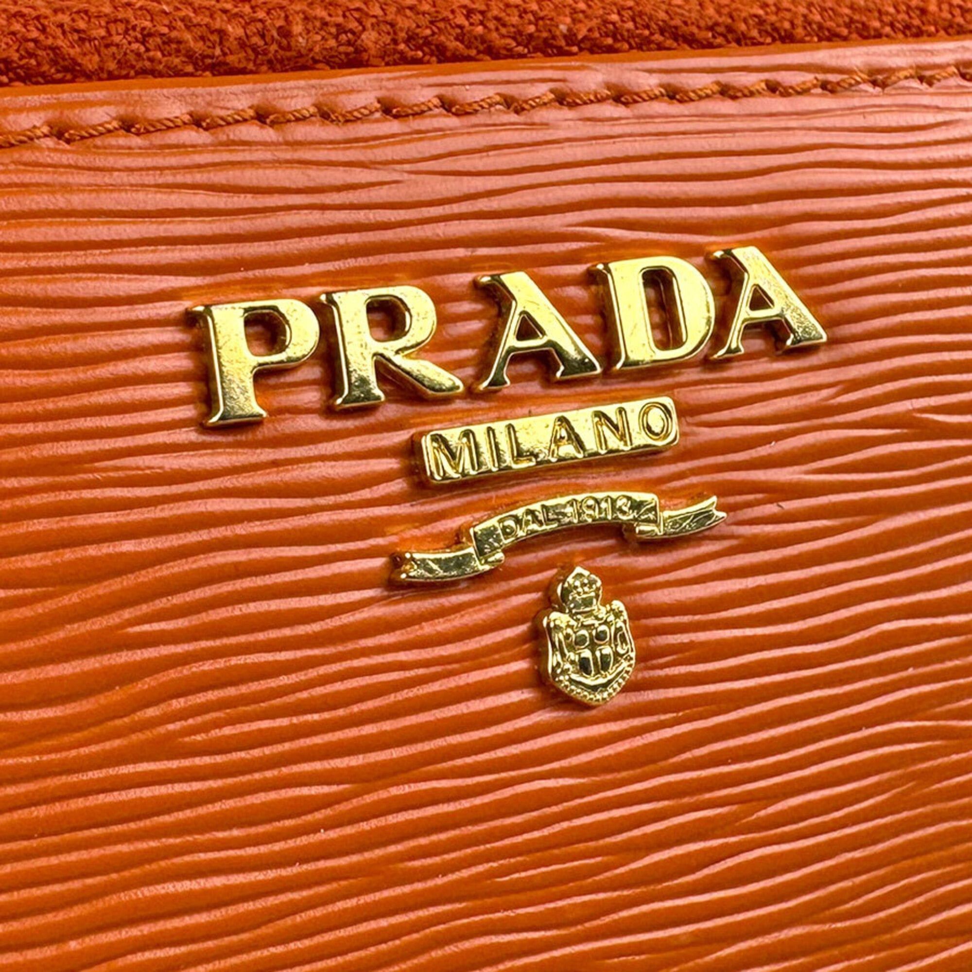 Prada Prada Wallet/Coin Purse Leather Orange Women's Free Shipping z9142 Size ONE SIZE - 10 Thumbnail