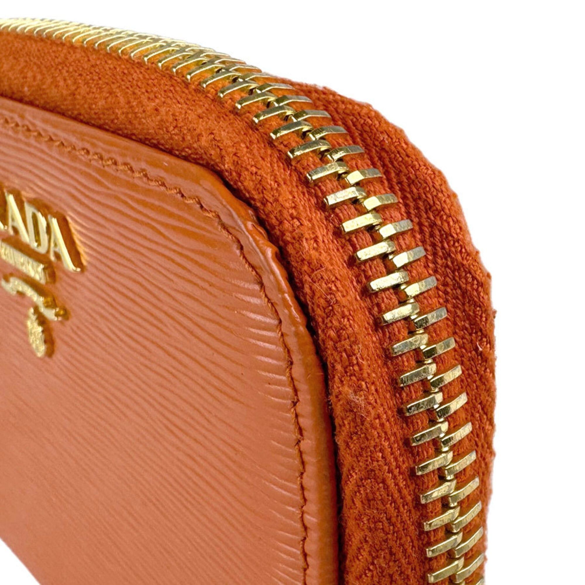 Prada Prada Wallet/Coin Purse Leather Orange Women's Free Shipping z9142 Size ONE SIZE - 7 Thumbnail