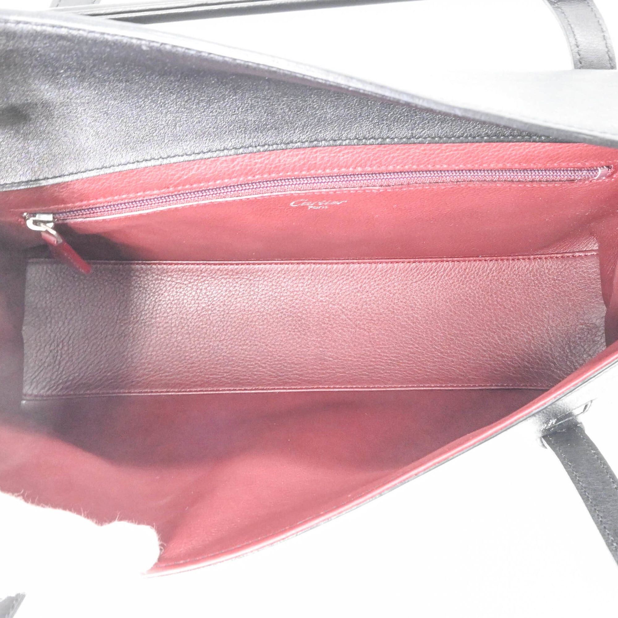 Cartier Cartier Cabochon Handbag, Leather, Black/Wine Red, L1000646 Size ONE SIZE - 7 Thumbnail
