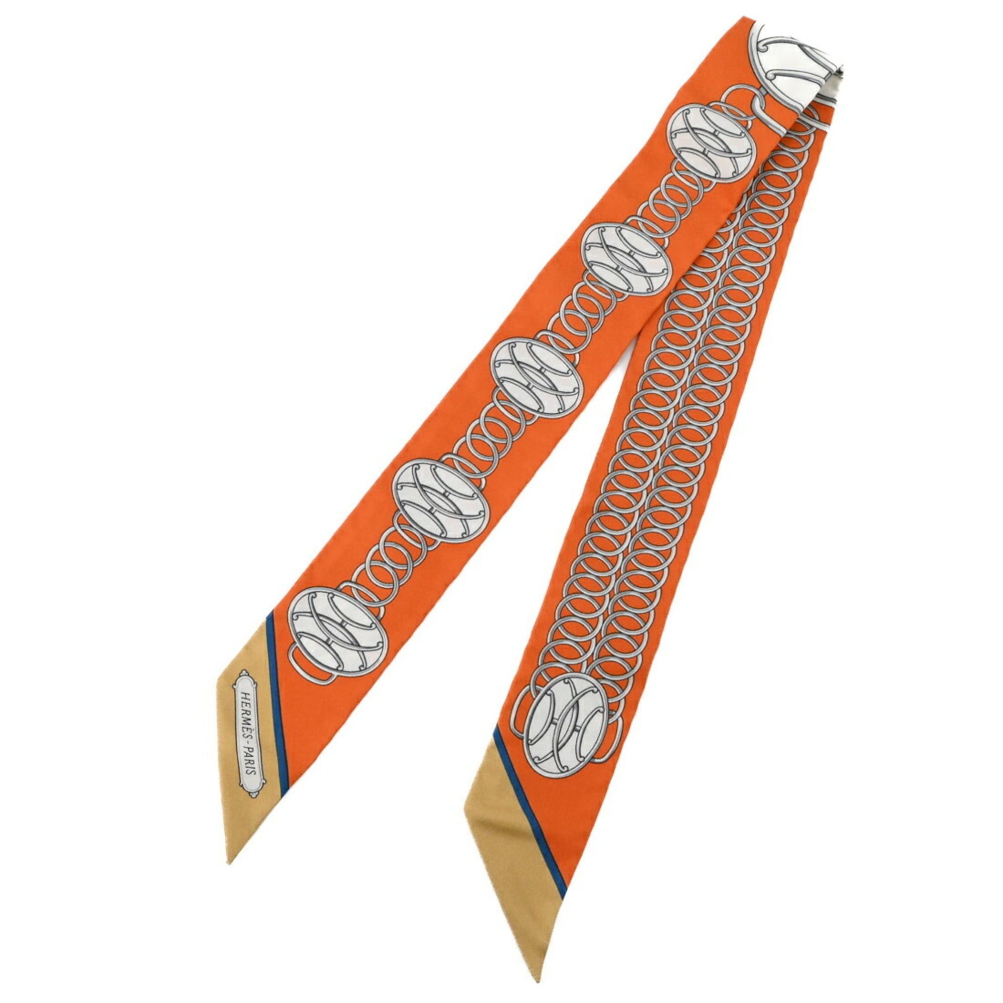 Hermes HERMES Twilly LIFT PROFILE Scarf/Muffler, Orange Size ONE SIZE - 3 Thumbnail
