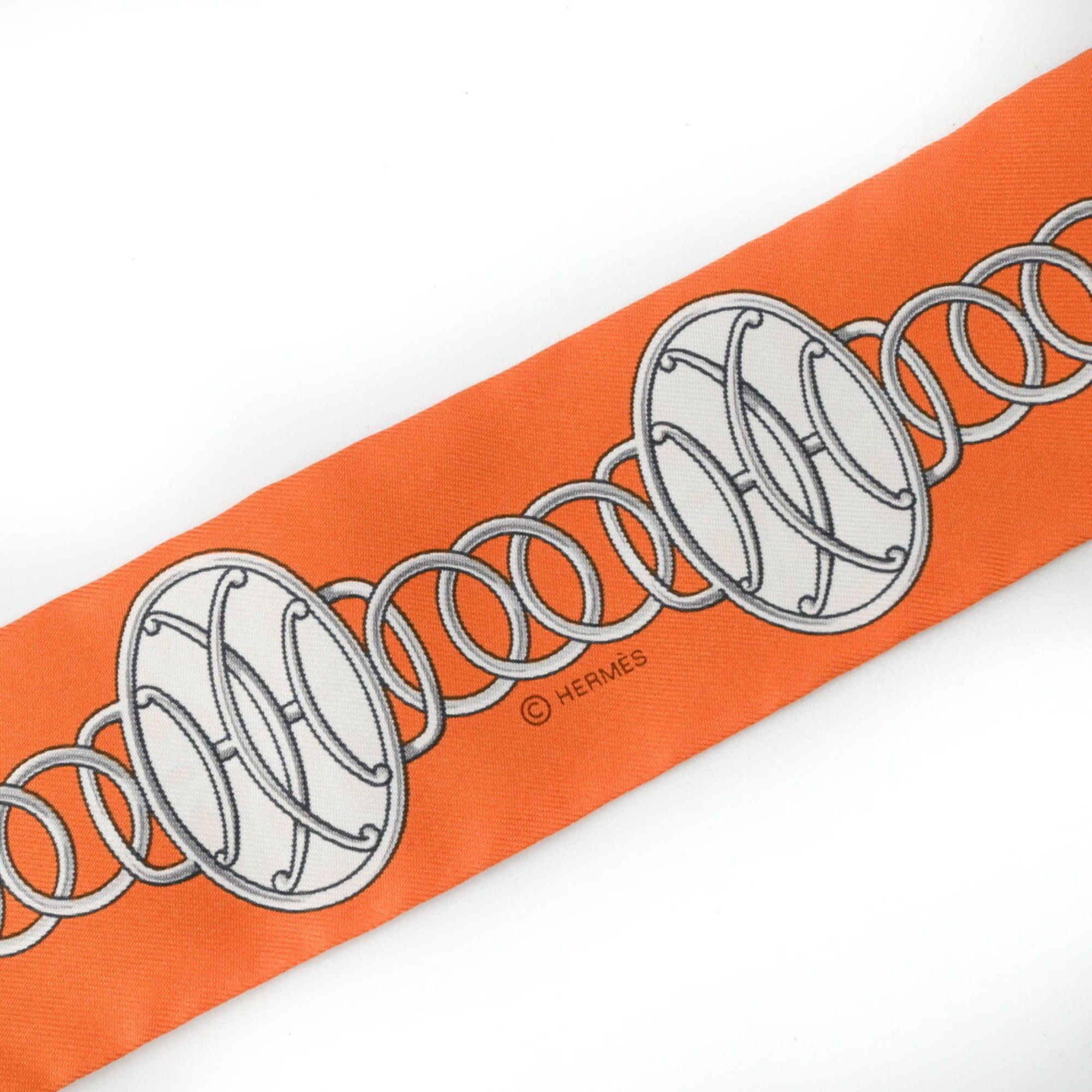 Hermes HERMES Twilly LIFT PROFILE Scarf/Muffler, Orange Size ONE SIZE - 5 Thumbnail