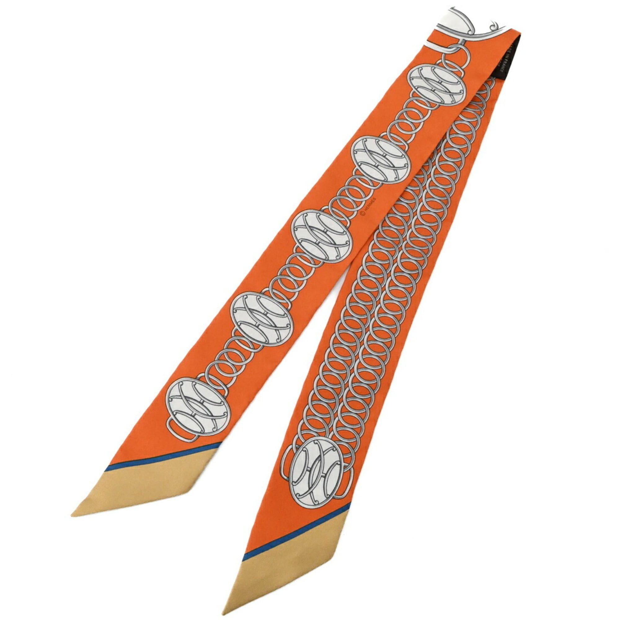 Hermes HERMES Twilly LIFT PROFILE Scarf/Muffler, Orange Size ONE SIZE - 2 Thumbnail