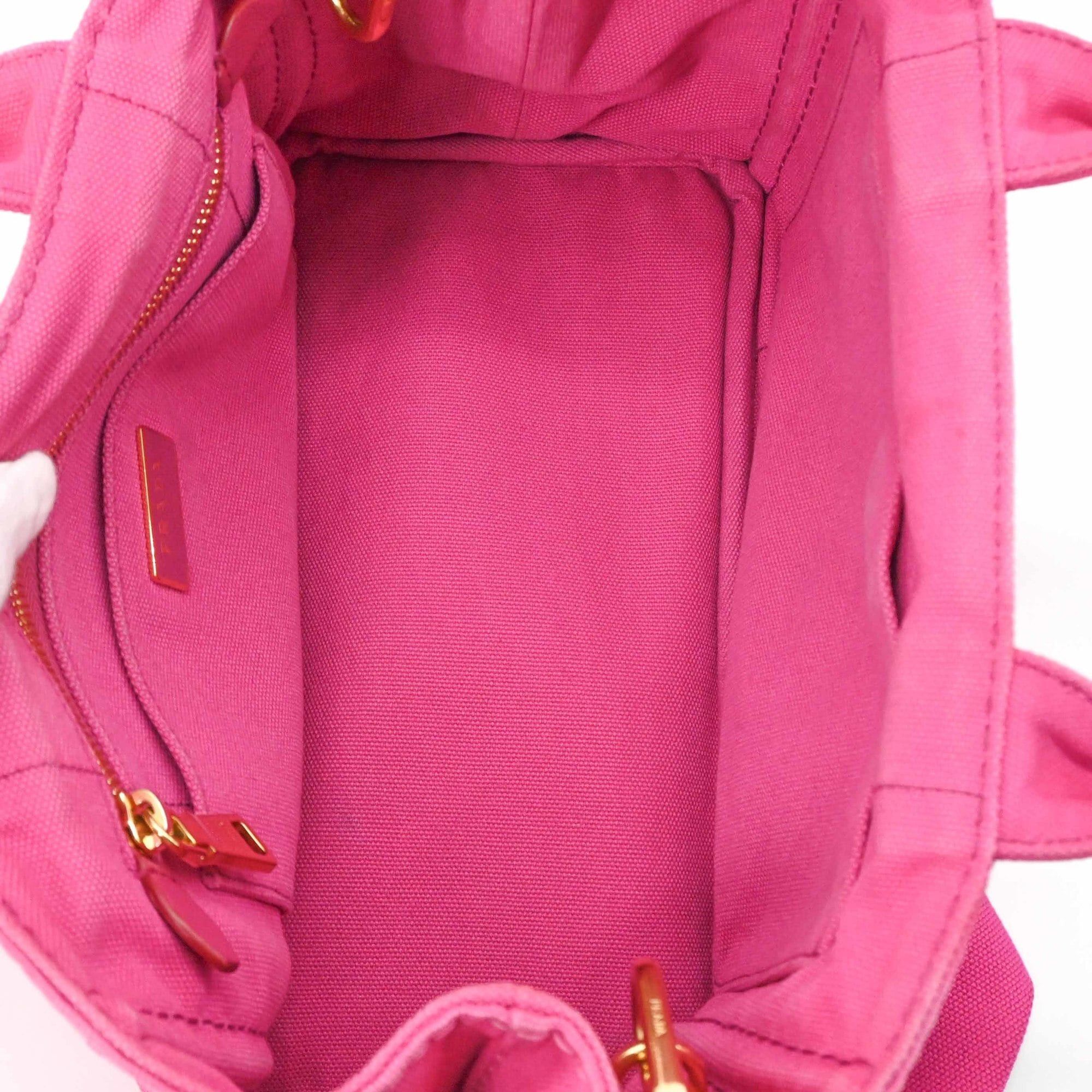 Prada PRADA Canapa 28 Handbag Shoulder Bag Canvas Women's Pink 1BG439 Size ONE SIZE - 9 Thumbnail