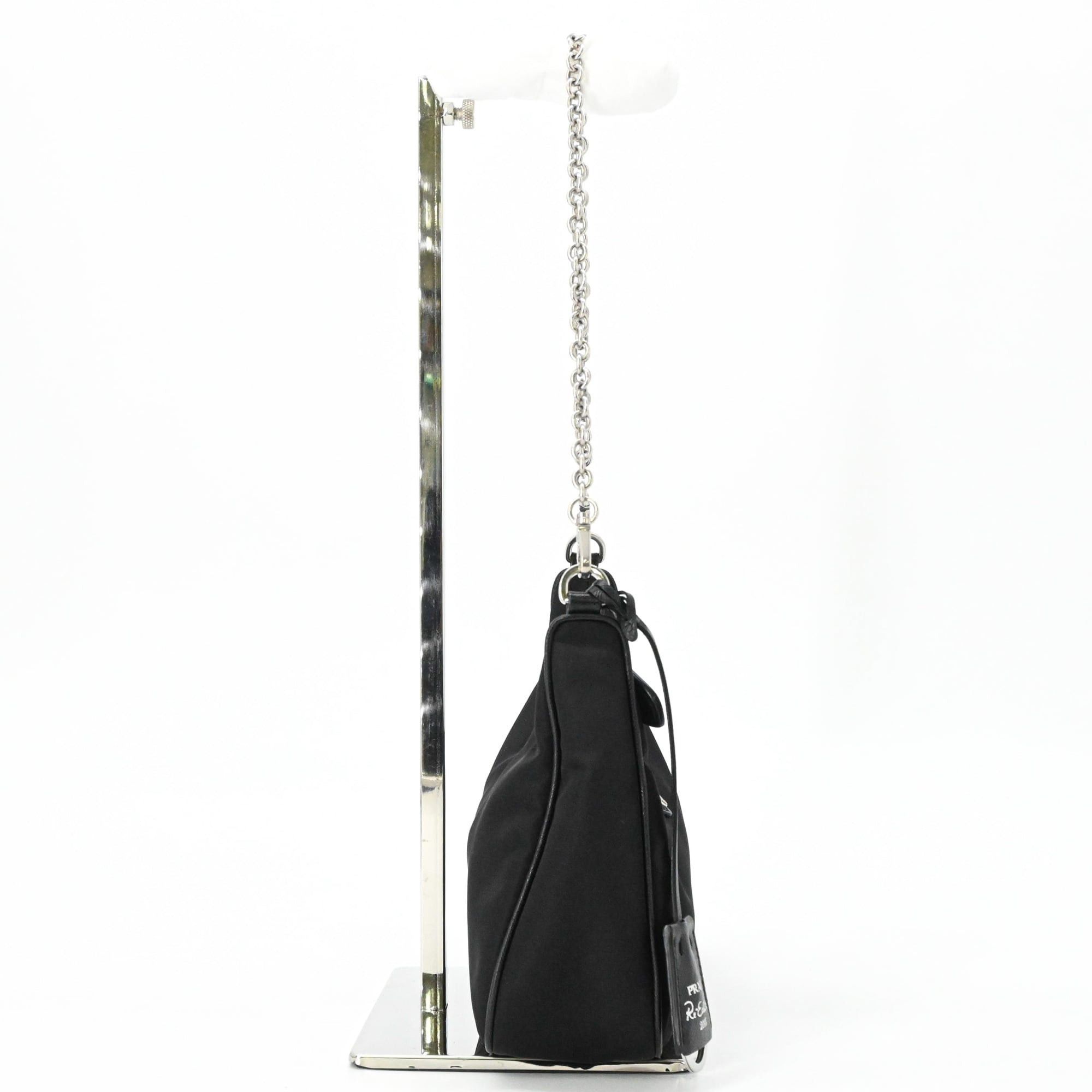 Prada PRADA Tessuto Nylon Leather Shoulder Bag Handbag for Women, Triangle Design, Black IBH204 Size ONE SIZE - 4 Thumbnail