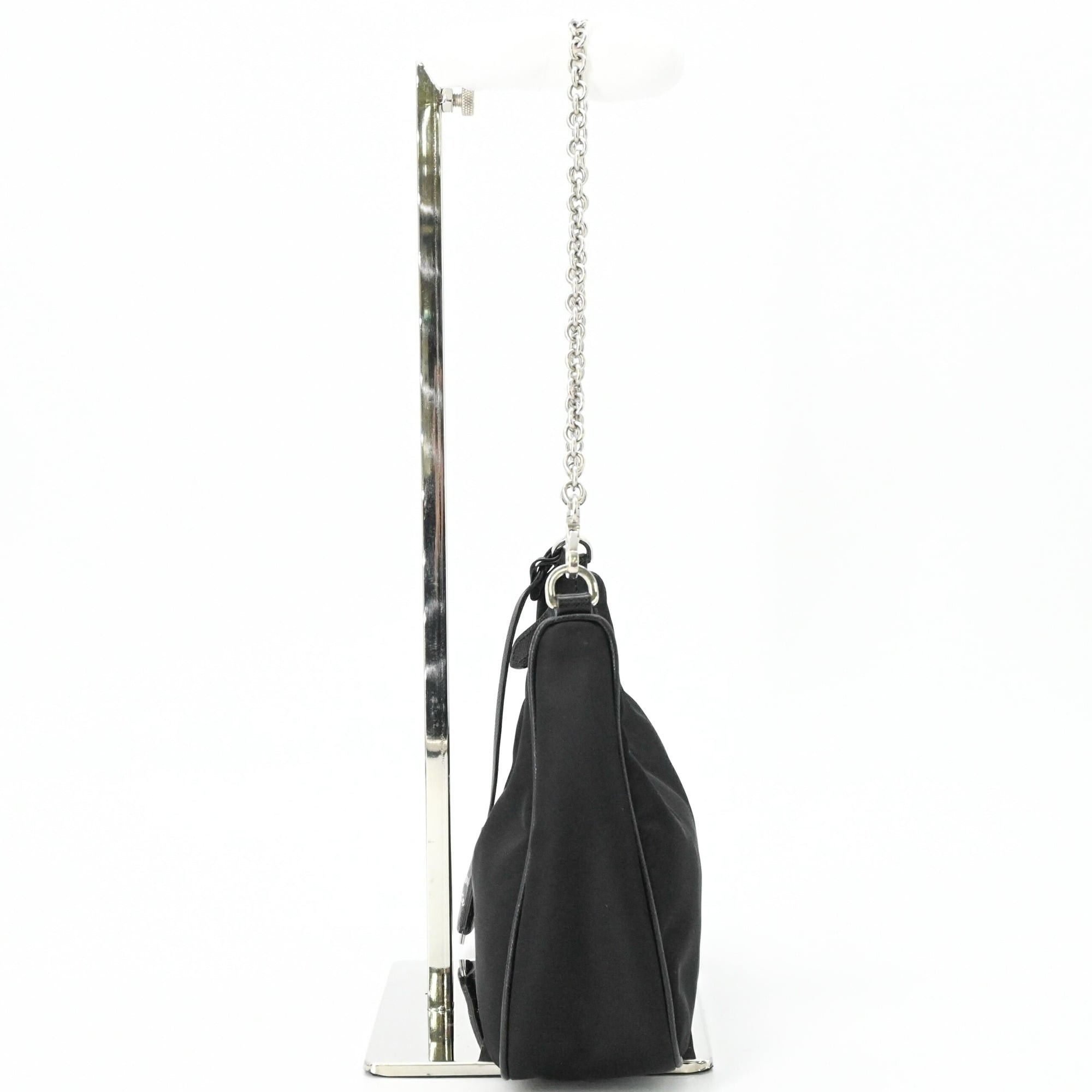 Prada PRADA Tessuto Nylon Leather Shoulder Bag Handbag for Women, Triangle Design, Black IBH204 Size ONE SIZE - 5 Thumbnail