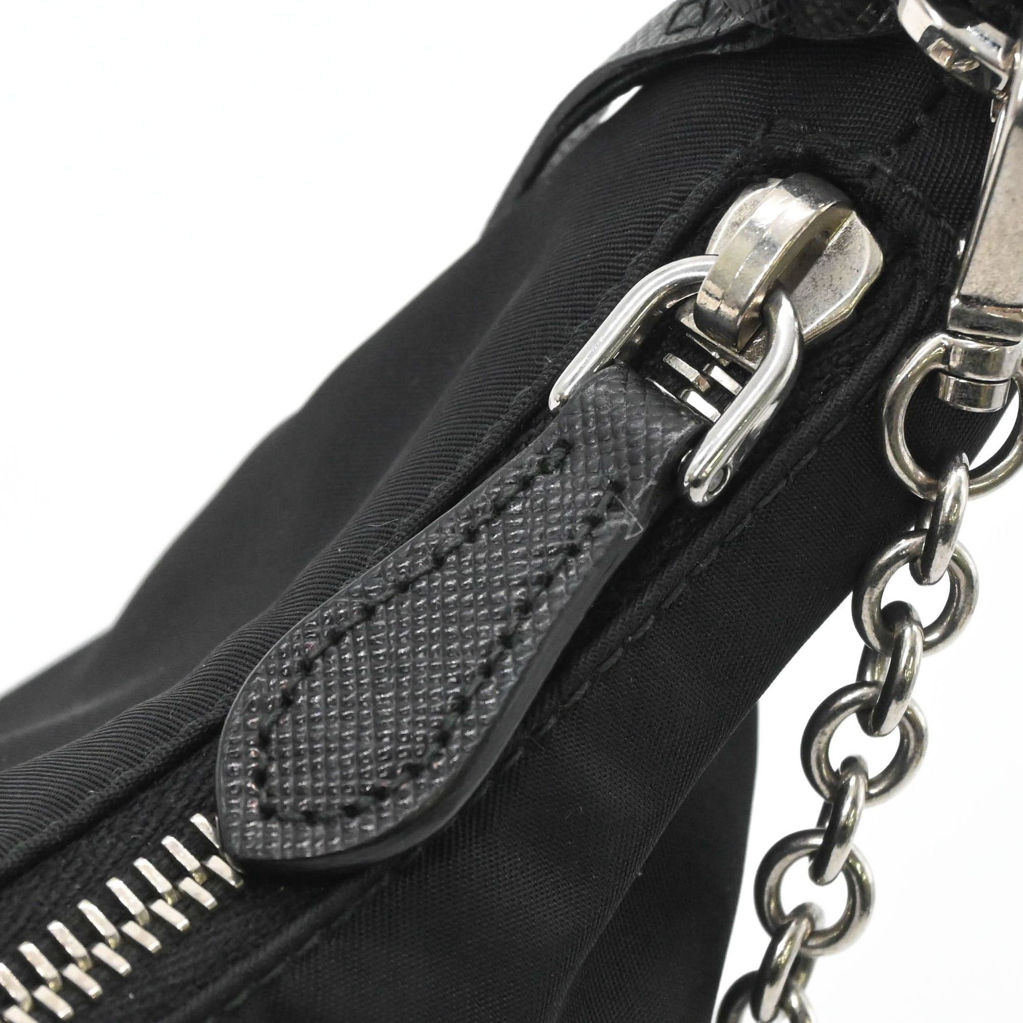 Prada PRADA Tessuto Nylon Leather Shoulder Bag Handbag for Women, Triangle Design, Black IBH204 Size ONE SIZE - 7 Thumbnail