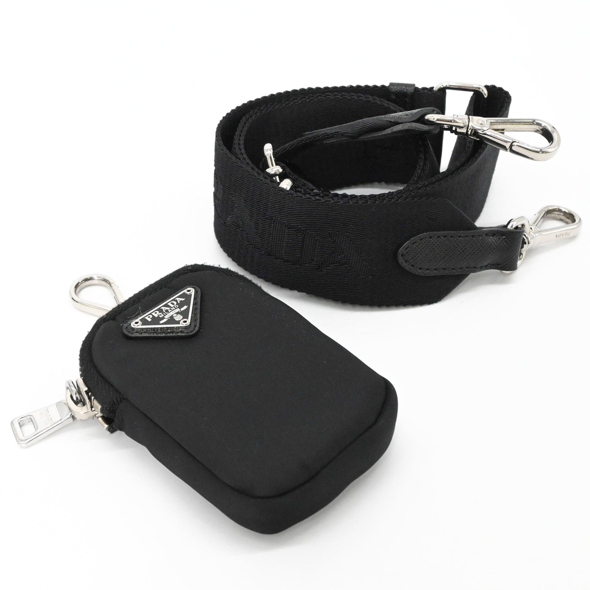 Prada PRADA Tessuto Nylon Leather Shoulder Bag Handbag for Women, Triangle Design, Black IBH204 Size ONE SIZE - 13 Thumbnail