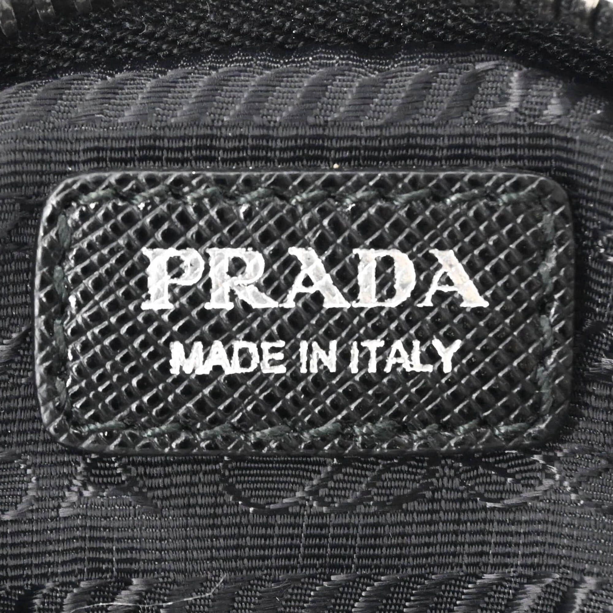 Prada PRADA Tessuto Nylon Leather Shoulder Bag Handbag for Women, Triangle Design, Black IBH204 Size ONE SIZE - 17 Thumbnail