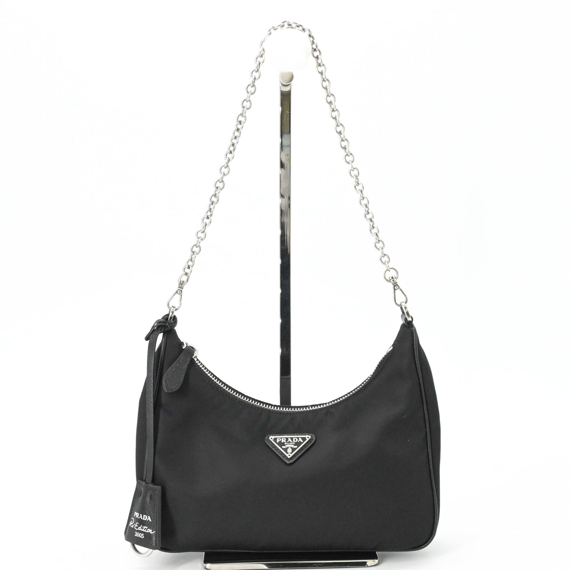 Prada PRADA Tessuto Nylon Leather Shoulder Bag Handbag for Women, Triangle Design, Black IBH204 Size ONE SIZE - 2 Thumbnail