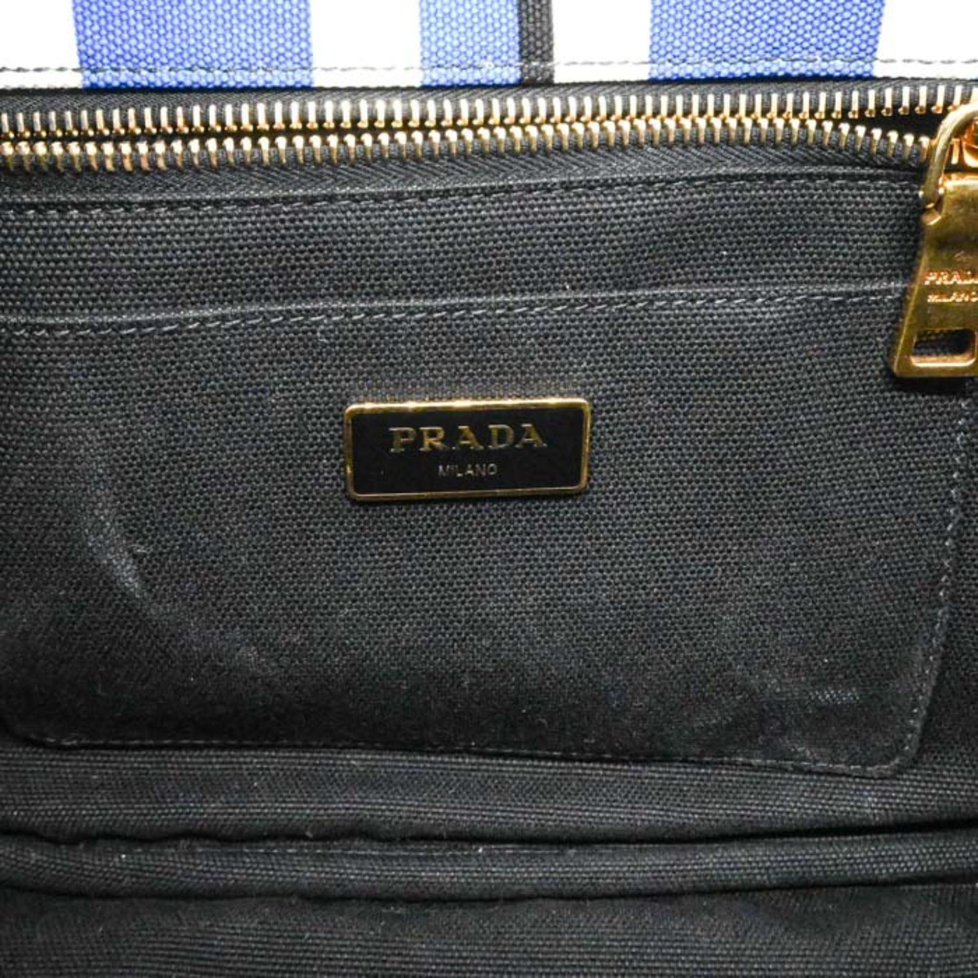 Prada PRADA Canapa Handbag Shoulder Bag Canvas Blue Women's Size ONE SIZE - 11 Thumbnail