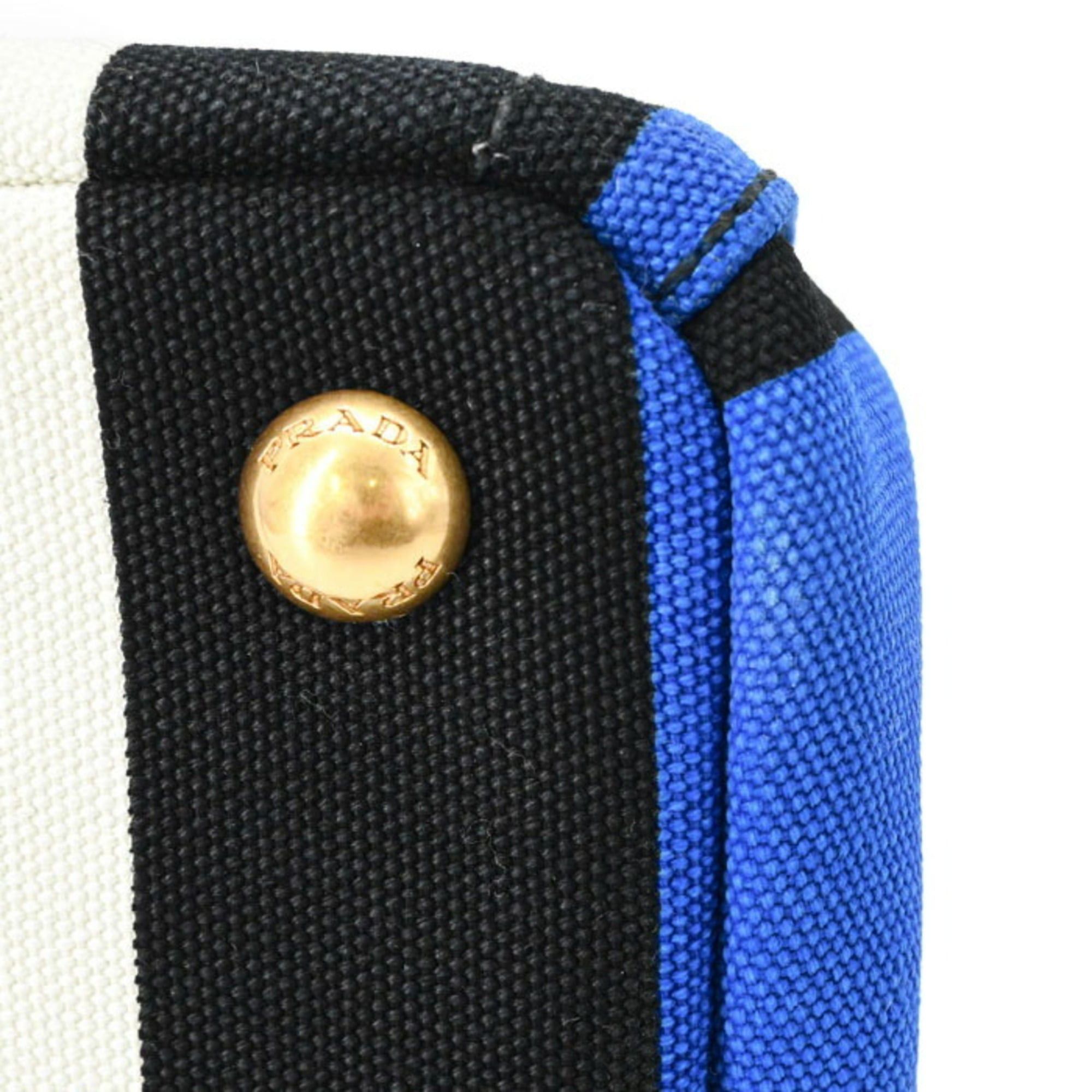 Prada PRADA Canapa Handbag Shoulder Bag Canvas Blue Women's Size ONE SIZE - 7 Thumbnail