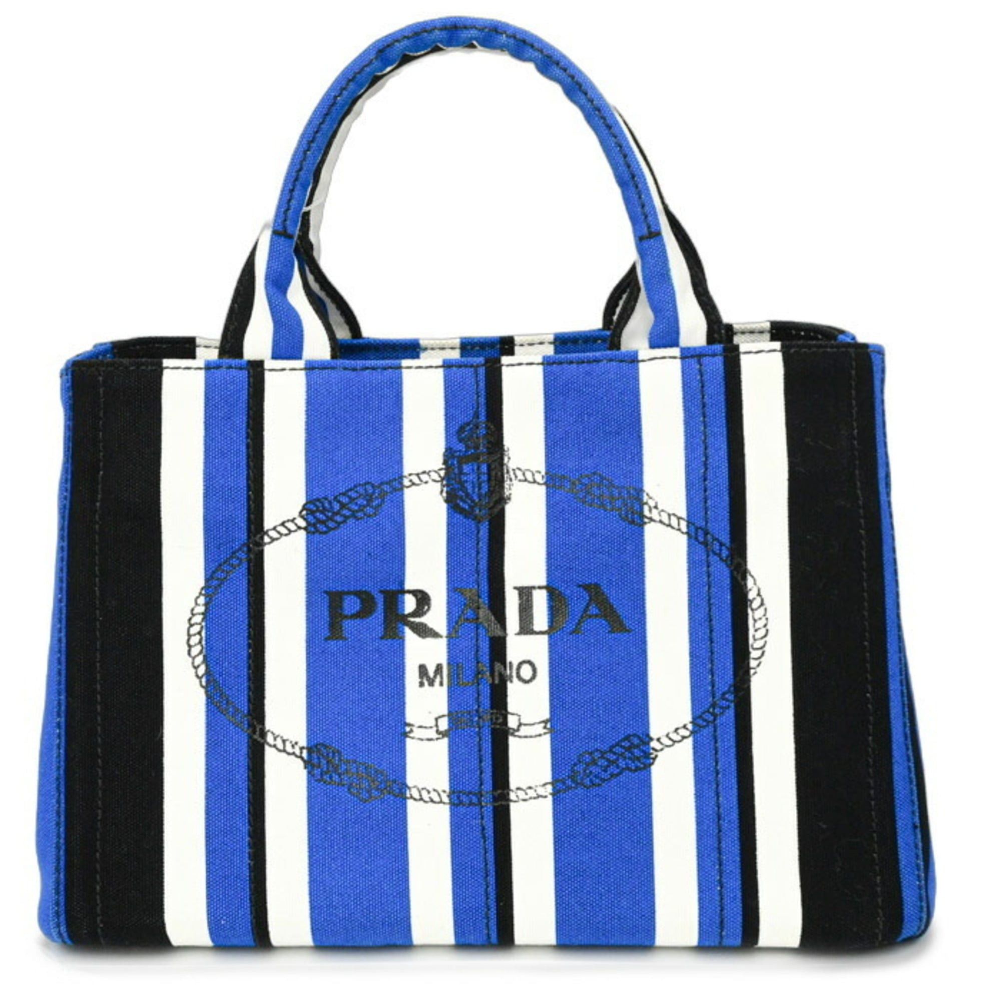 Prada PRADA Canapa Handbag Shoulder Bag Canvas Blue Women's Size ONE SIZE - 2 Thumbnail