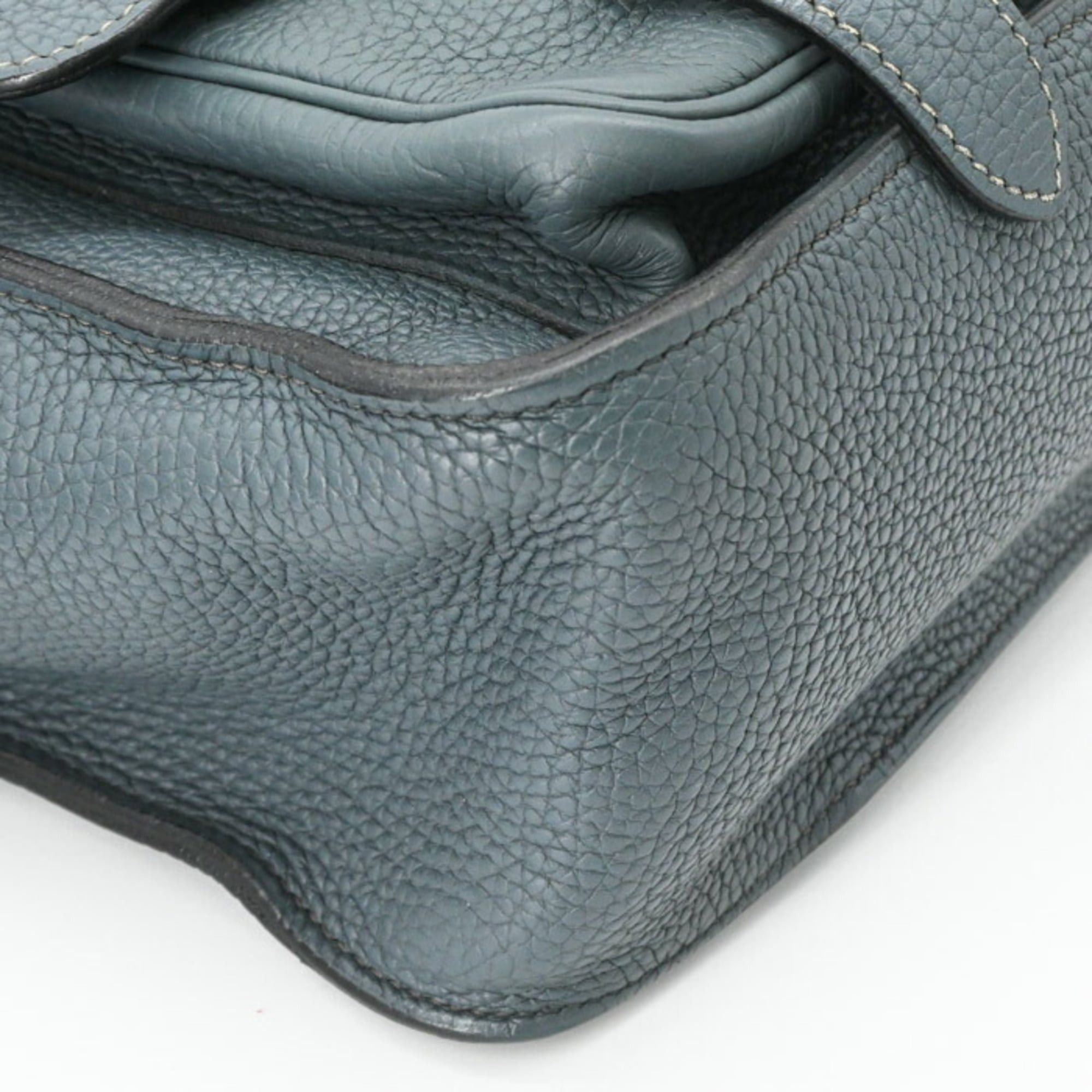 Hermes HERMES Steve Busas 35 Shoulder Bag, Taurillon Clemence Leather, Bicolor Blue Orage Brown, Craft #□R Size ONE SIZE - 8 Thumbnail