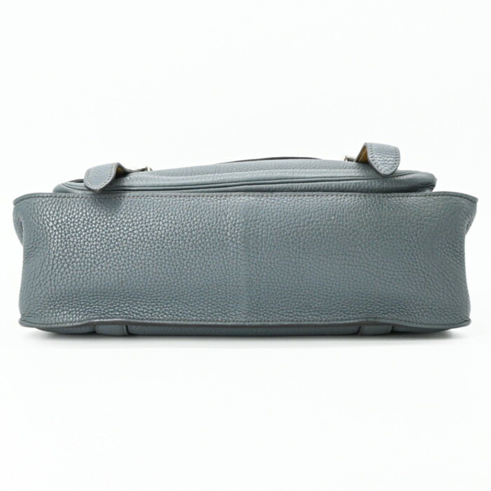 Hermes HERMES Steve Busas 35 Shoulder Bag, Taurillon Clemence Leather, Bicolor Blue Orage Brown, Craft #□R Size ONE SIZE - 5 Thumbnail