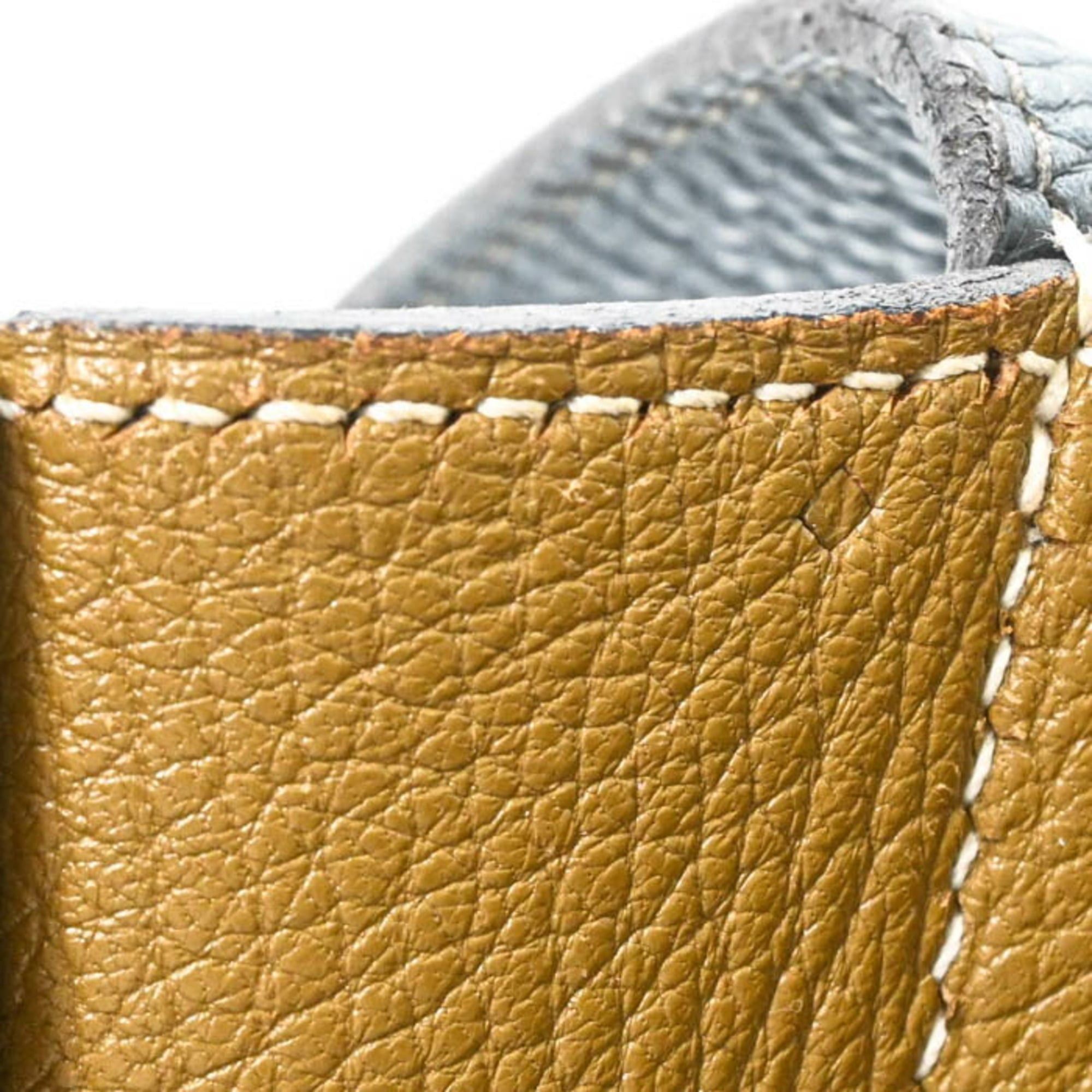 Hermes HERMES Steve Busas 35 Shoulder Bag, Taurillon Clemence Leather, Bicolor Blue Orage Brown, Craft #□R Size ONE SIZE - 19 Thumbnail