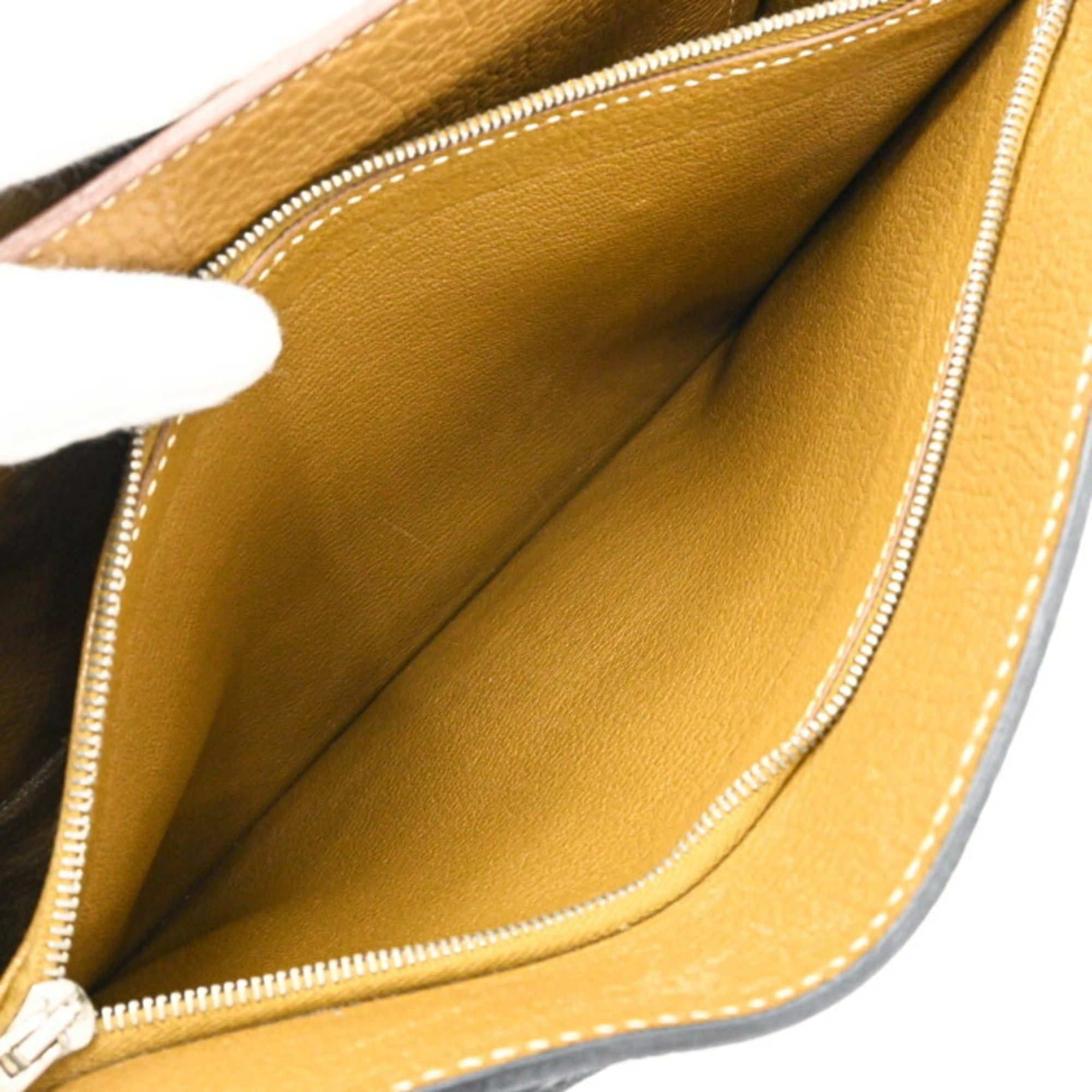 Hermes HERMES Steve Busas 35 Shoulder Bag, Taurillon Clemence Leather, Bicolor Blue Orage Brown, Craft #□R Size ONE SIZE - 14 Thumbnail