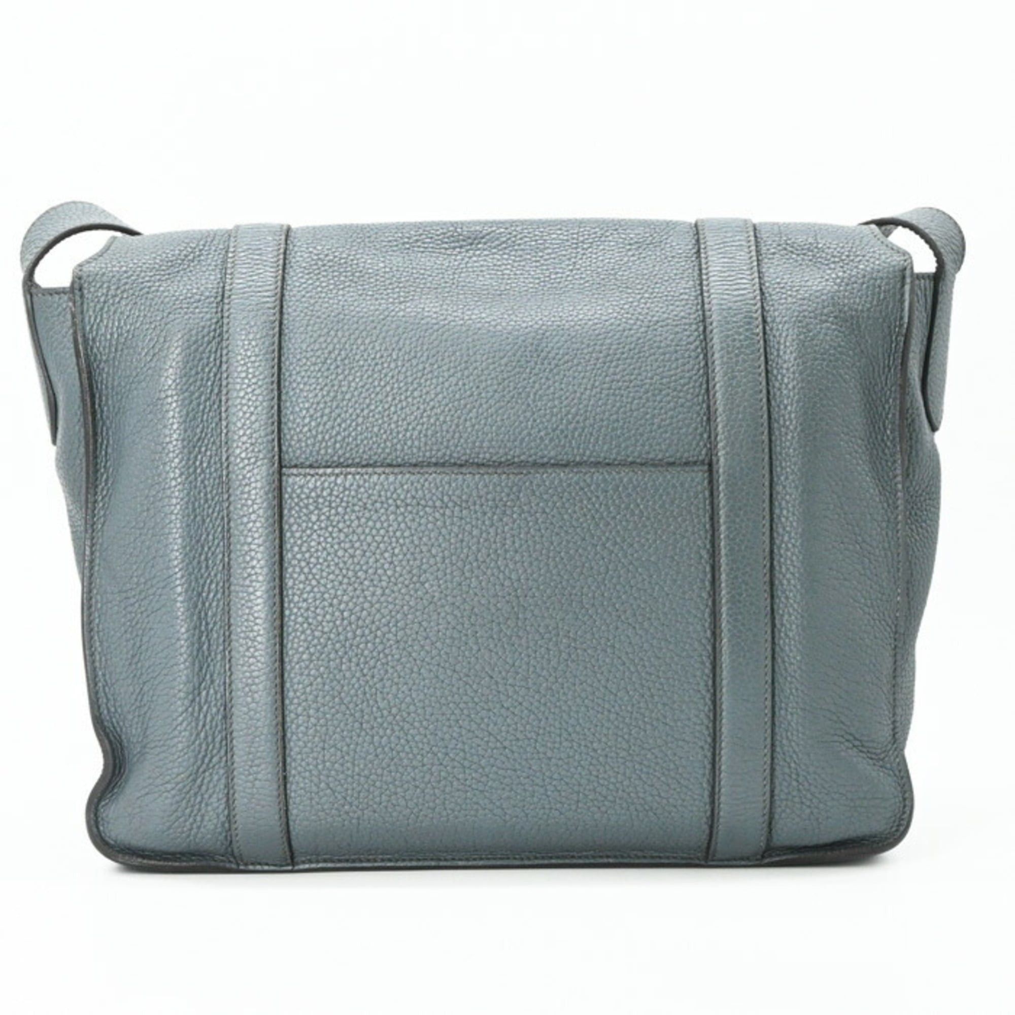 Hermes HERMES Steve Busas 35 Shoulder Bag, Taurillon Clemence Leather, Bicolor Blue Orage Brown, Craft #□R Size ONE SIZE - 2 Thumbnail