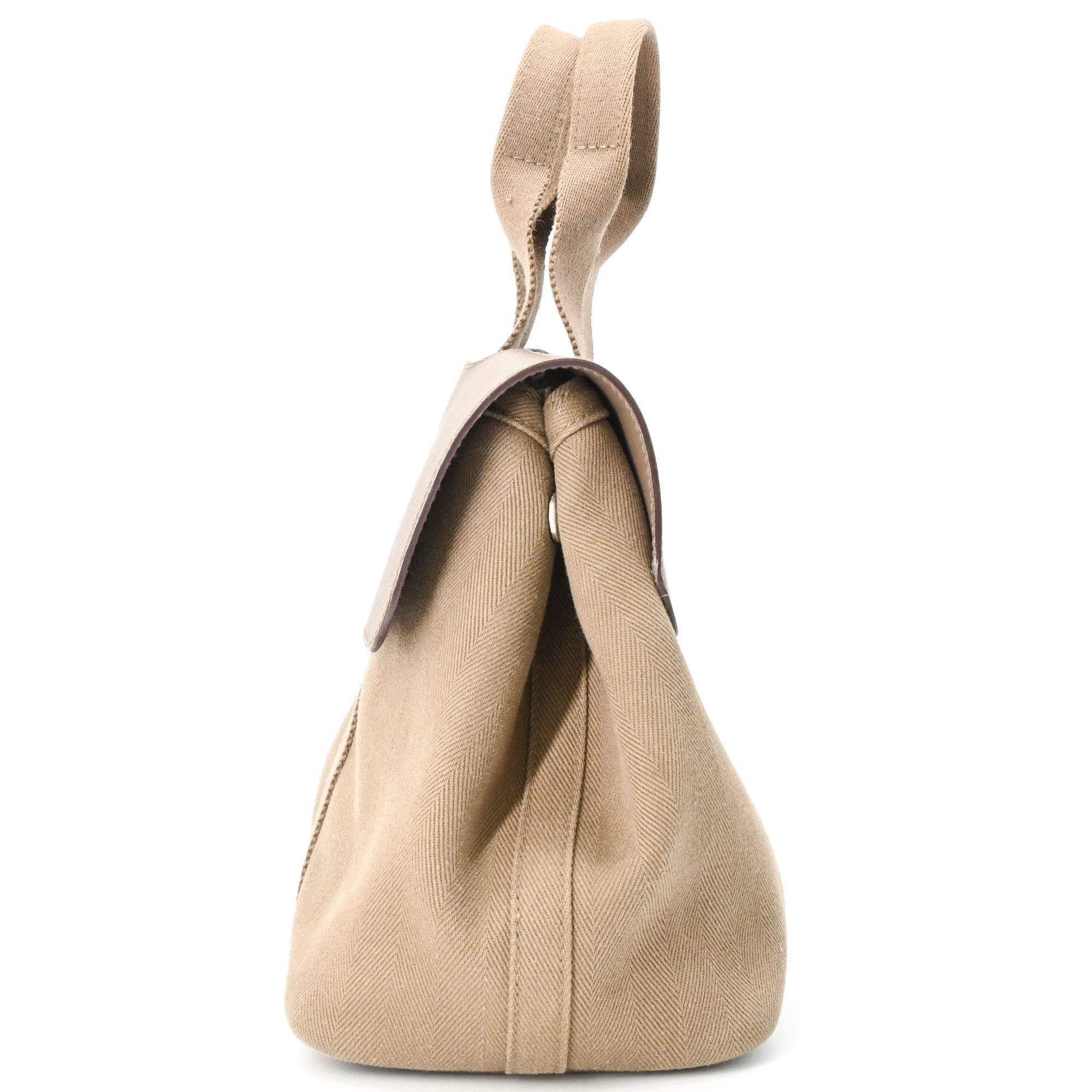 Hermes HERMES Valparaiso PM handbag, Etoupe Toile leather, for women. Size ONE SIZE - 4 Thumbnail