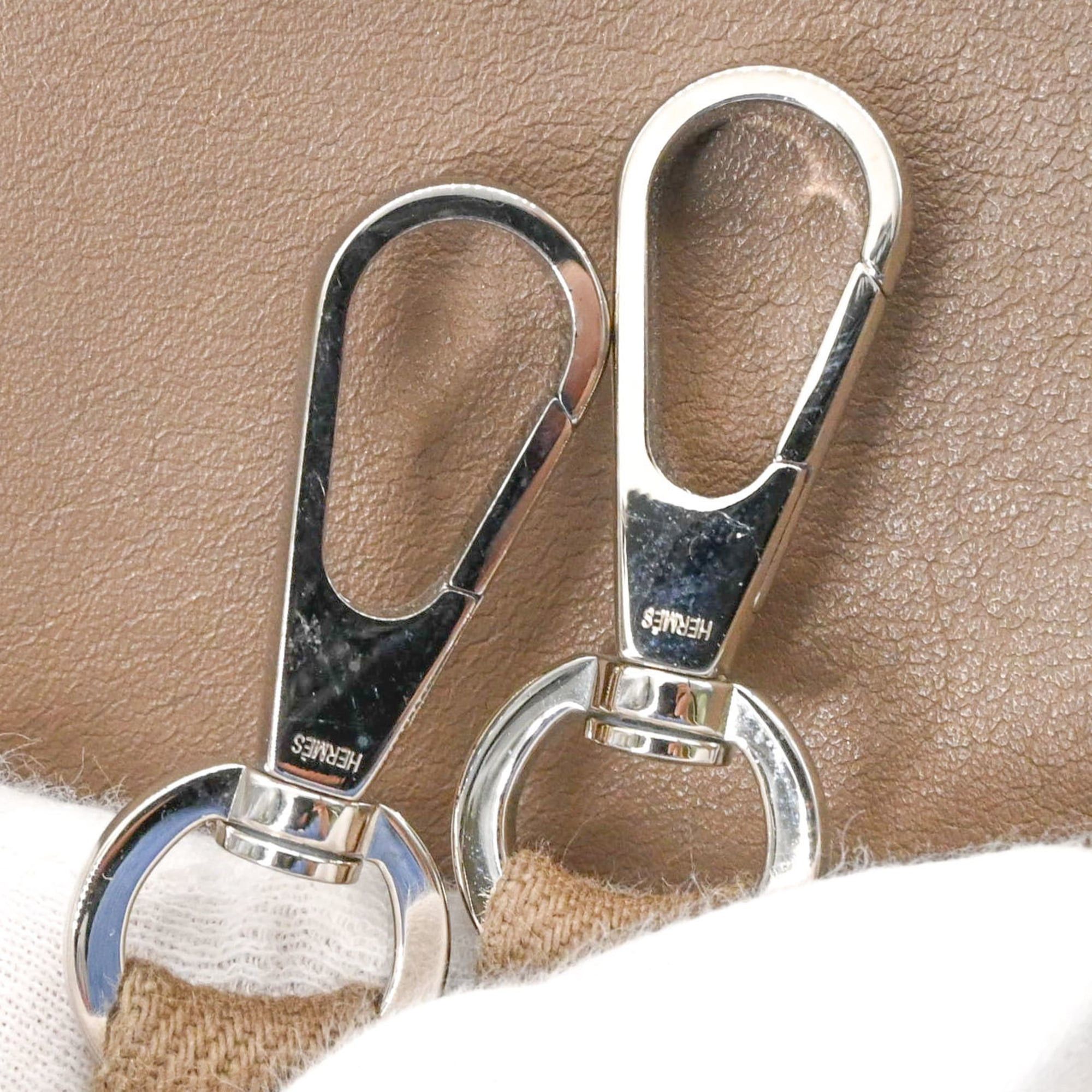 Hermes HERMES Valparaiso PM handbag, Etoupe Toile leather, for women. Size ONE SIZE - 13 Thumbnail