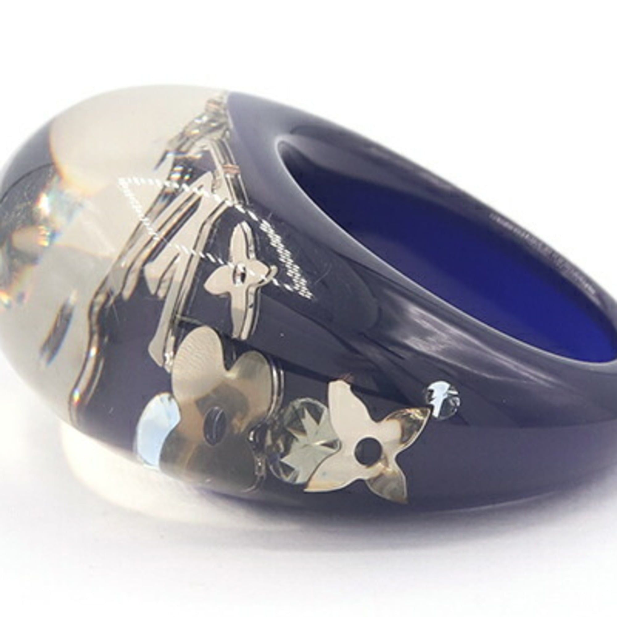 Louis Vuitton Louis Vuitton Bague Inclusion Ring, Navy Resin, Size M, LV, Women's LOUIS VUITTON Size ONE SIZE - 3 Thumbnail