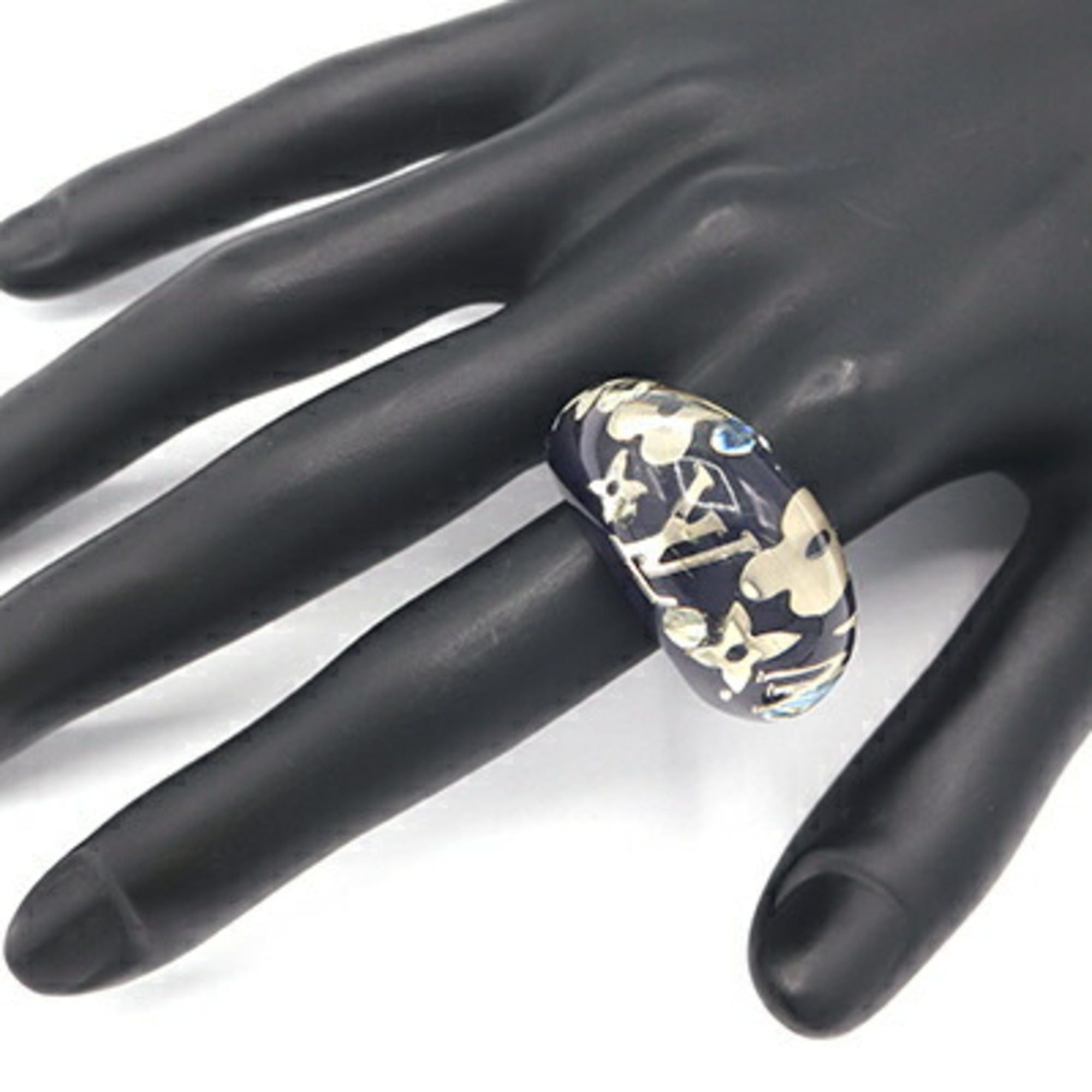 Louis Vuitton Louis Vuitton Bague Inclusion Ring, Navy Resin, Size M, LV, Women's LOUIS VUITTON Size ONE SIZE - 6 Thumbnail