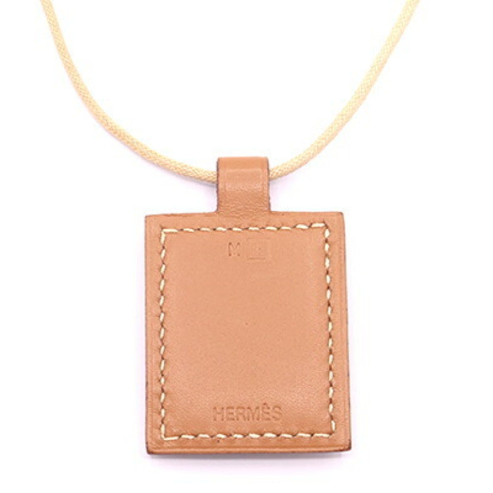Hermes Hermes Touareg Necklace, Brown Leather and Cotton, □F Stamp, Manufactured in 2002, Choker, Vintage, Women's. Size ONE SIZE - 2 Thumbnail
