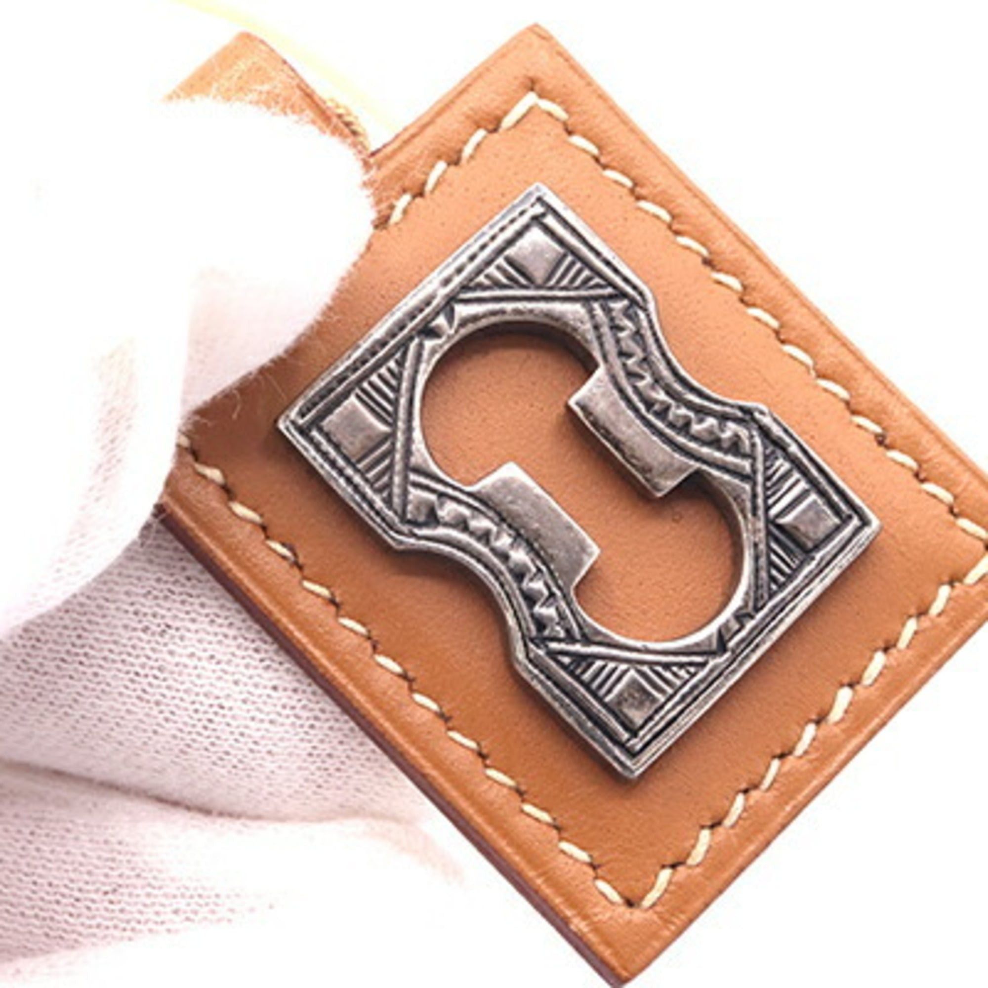 Hermes Hermes Touareg Necklace, Brown Leather and Cotton, □F Stamp, Manufactured in 2002, Choker, Vintage, Women's. Size ONE SIZE - 4 Thumbnail