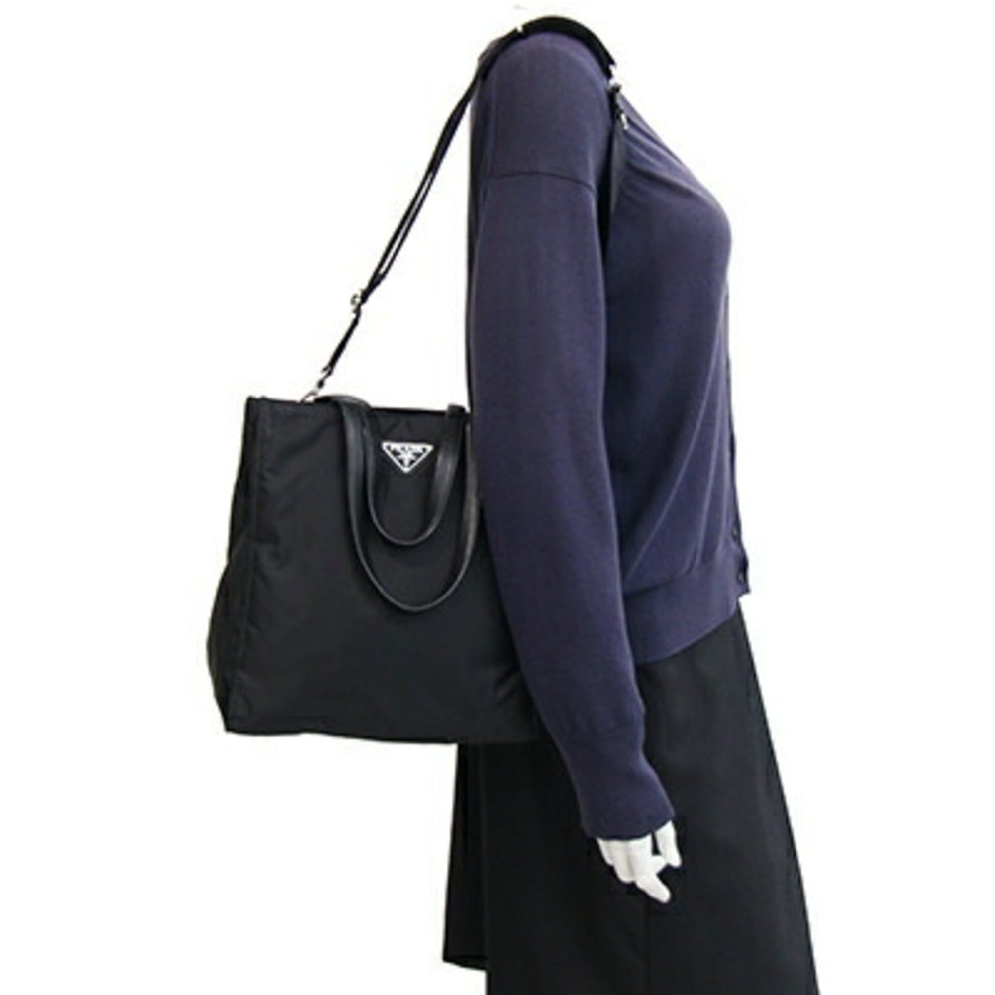 Prada Prada handbag 1BG426 Black Nylon Leather Re-Nylon Shoulder Bag for Women PRADA Size ONE SIZE - 10 Thumbnail
