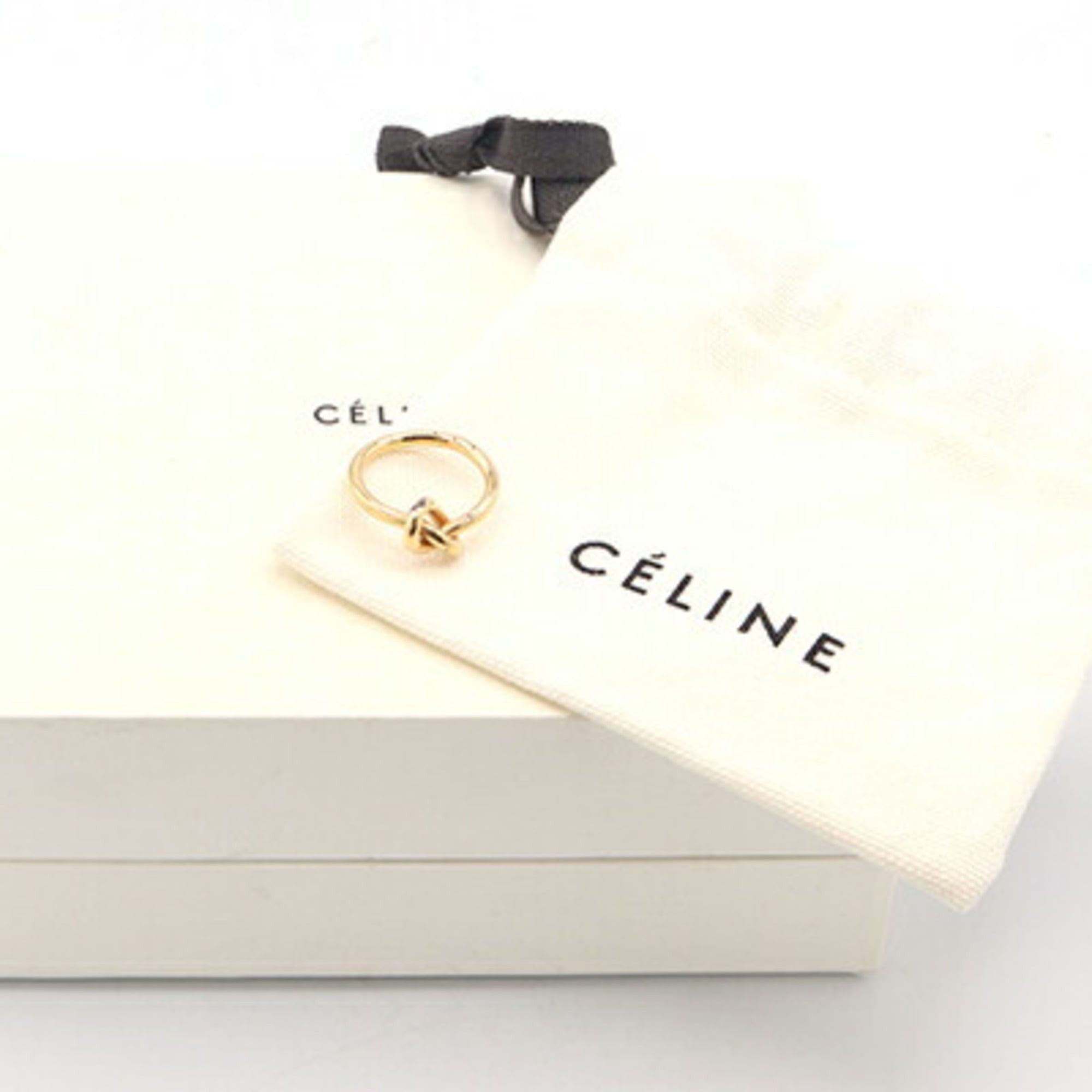 Celine Celine Knot Ring 46N636BRA.35OR Gold Metal for Women CELINE Size ONE SIZE - 7 Thumbnail