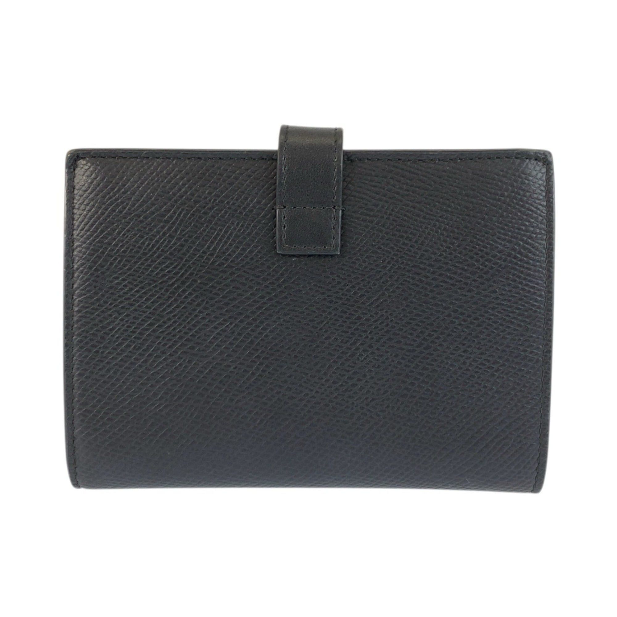 Celine Celine Medium Strap Wallet, Black Leather, Folding Compact Women's Size ONE SIZE - 2 Thumbnail
