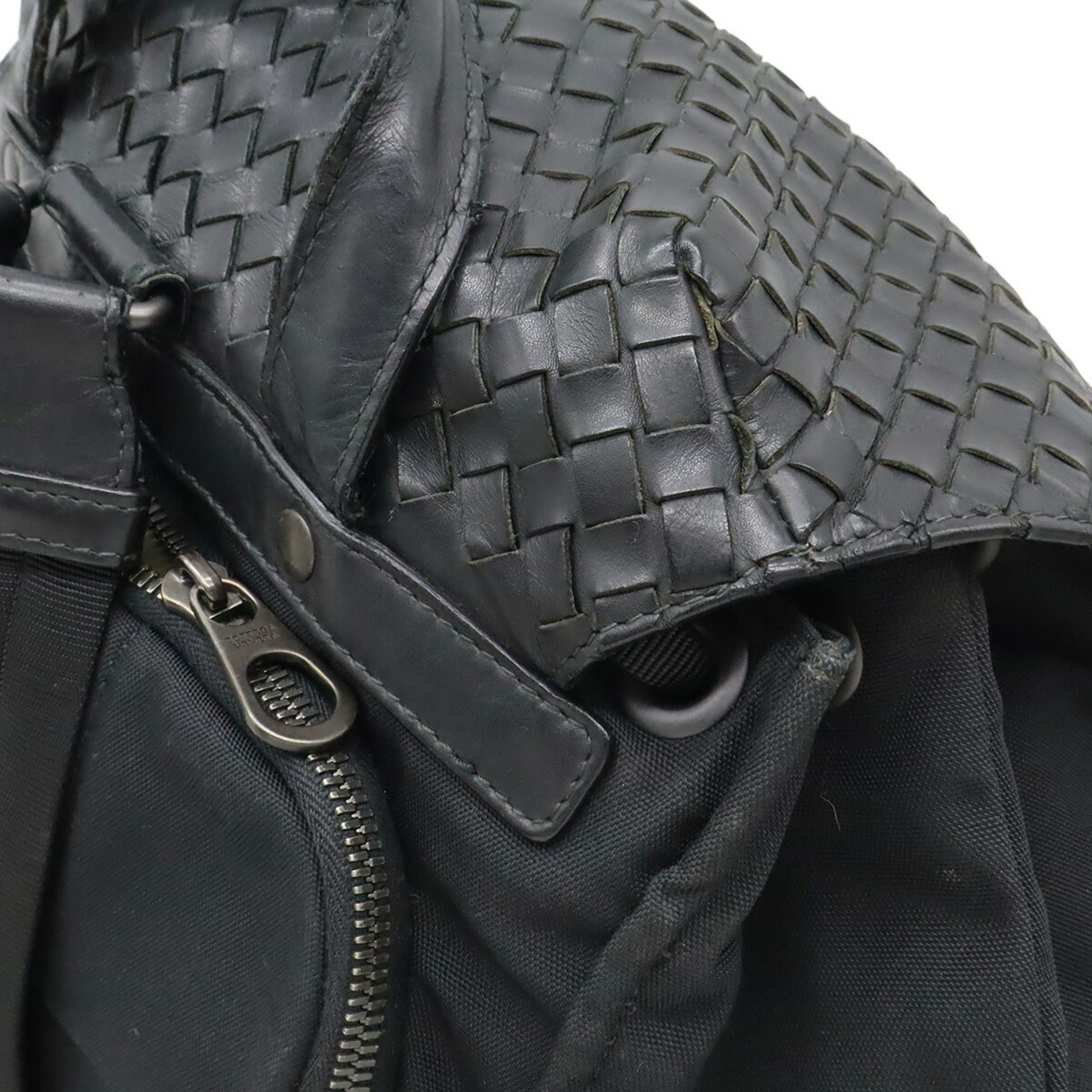 Bottega Veneta Bottega Veneta Intrecciato Backpack Rucksack Nylon Leather Black 409595 Size ONE SIZE - 5 Thumbnail