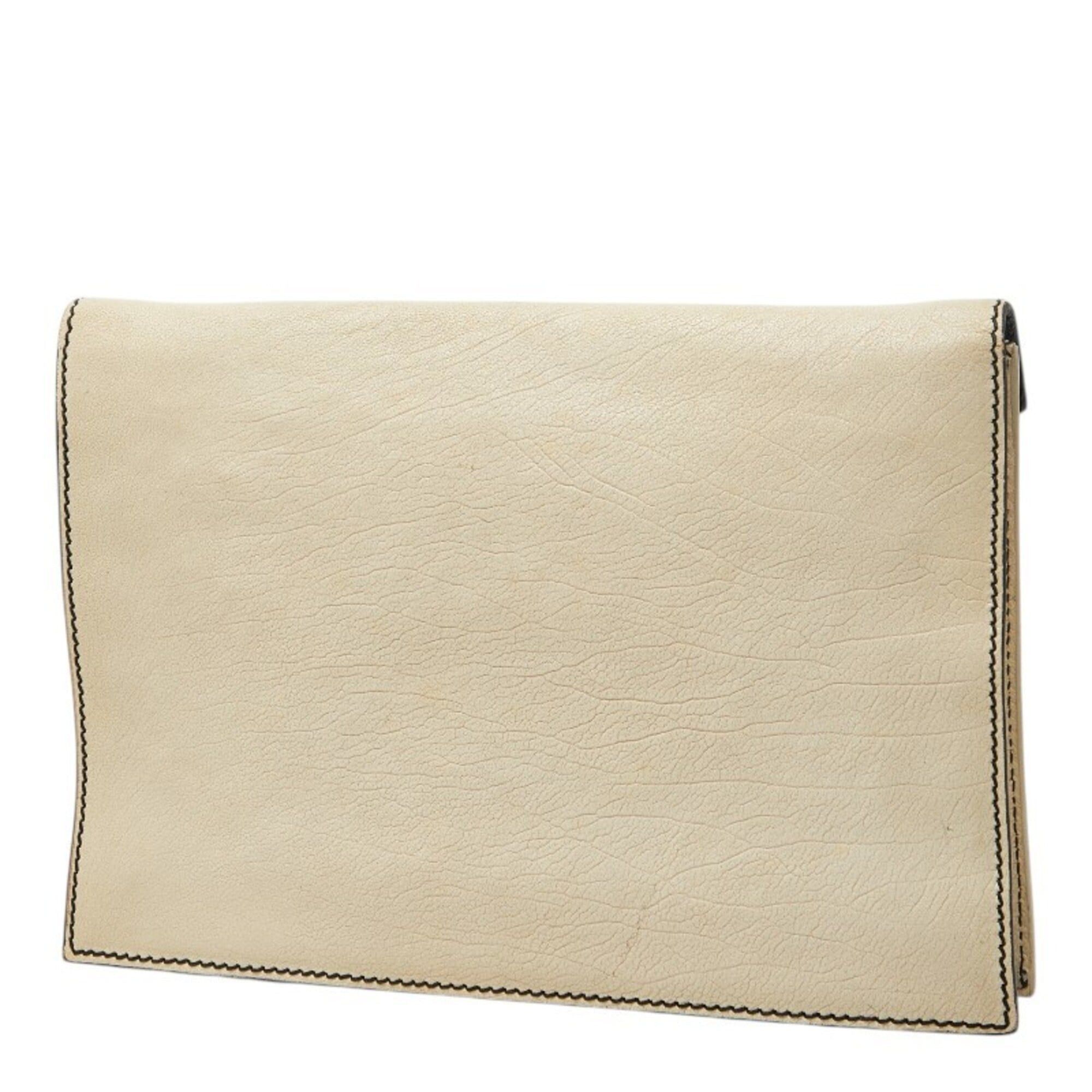 Saint Laurent Paris Saint Laurent Bicolor Clutch Bag Second 233455 White Black Leather Women's SAINT LAURENT Size ONE SIZE - 2 Thumbnail
