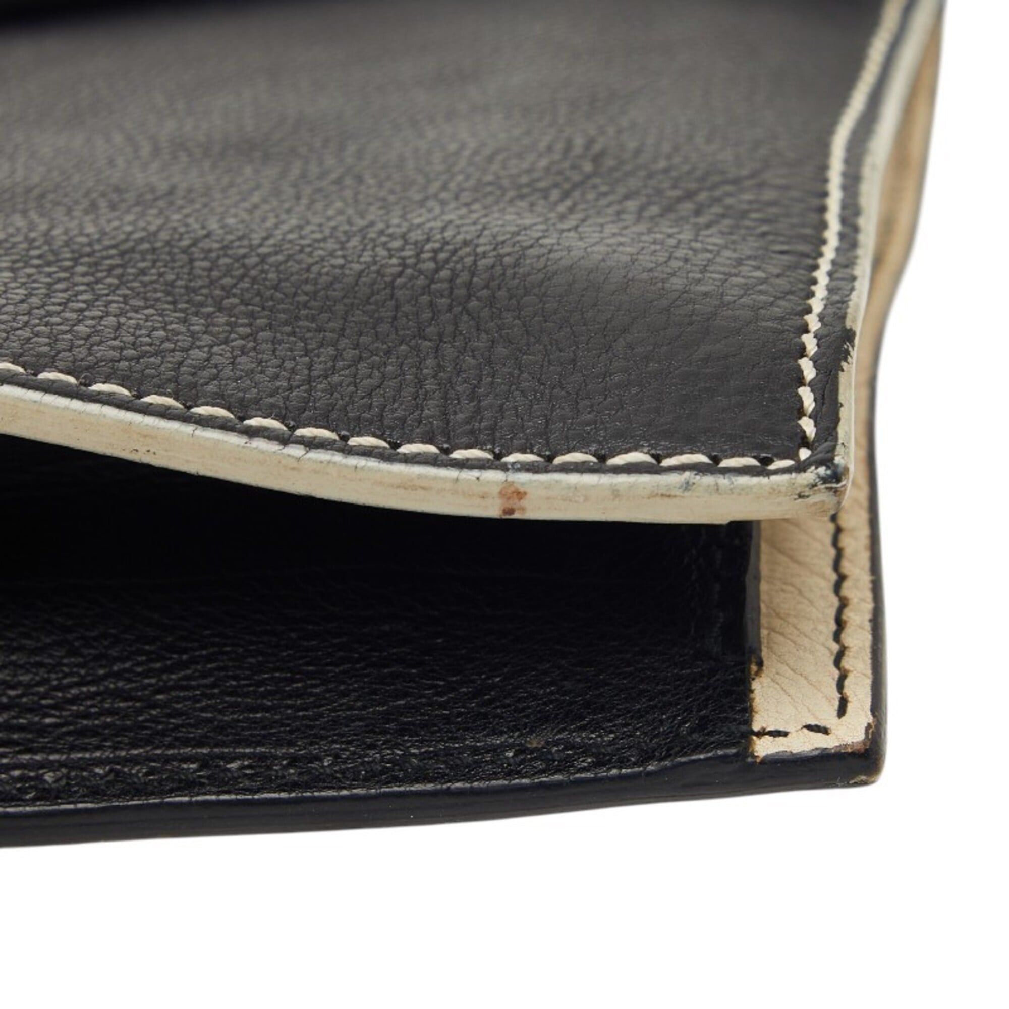 Saint Laurent Paris Saint Laurent Bicolor Clutch Bag Second 233455 White Black Leather Women's SAINT LAURENT Size ONE SIZE - 4 Thumbnail