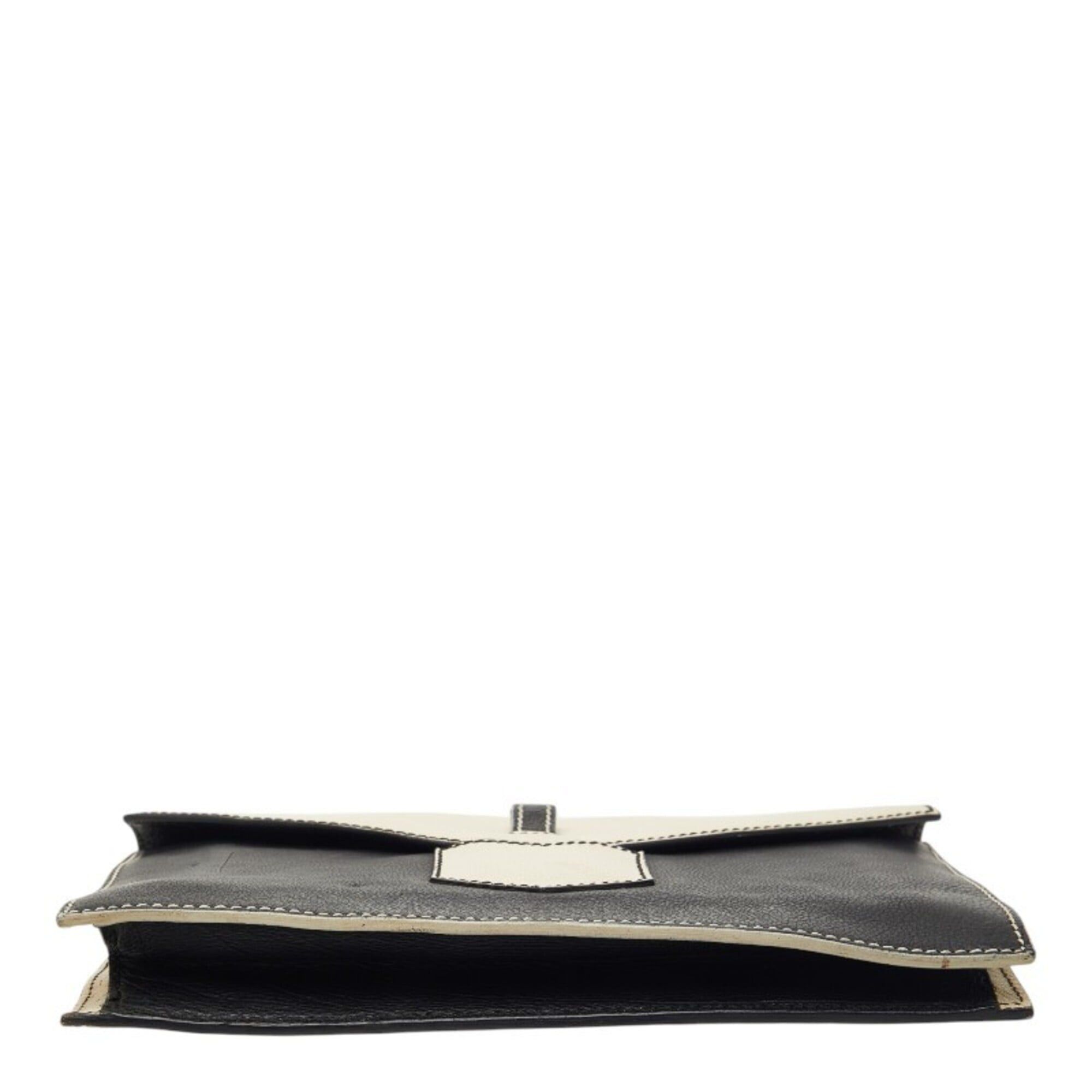 Saint Laurent Paris Saint Laurent Bicolor Clutch Bag Second 233455 White Black Leather Women's SAINT LAURENT Size ONE SIZE - 3 Thumbnail