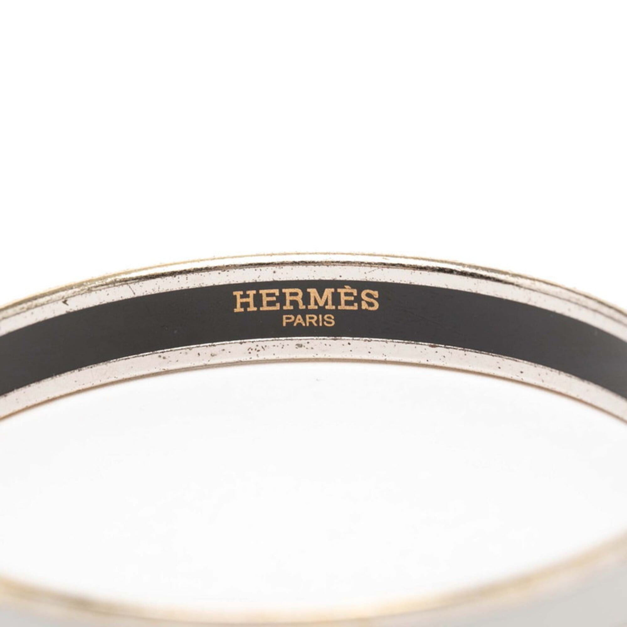 Hermes Hermes Email PM Bangle, Silver, Gray Metal, Women's Size ONE SIZE - 5 Thumbnail